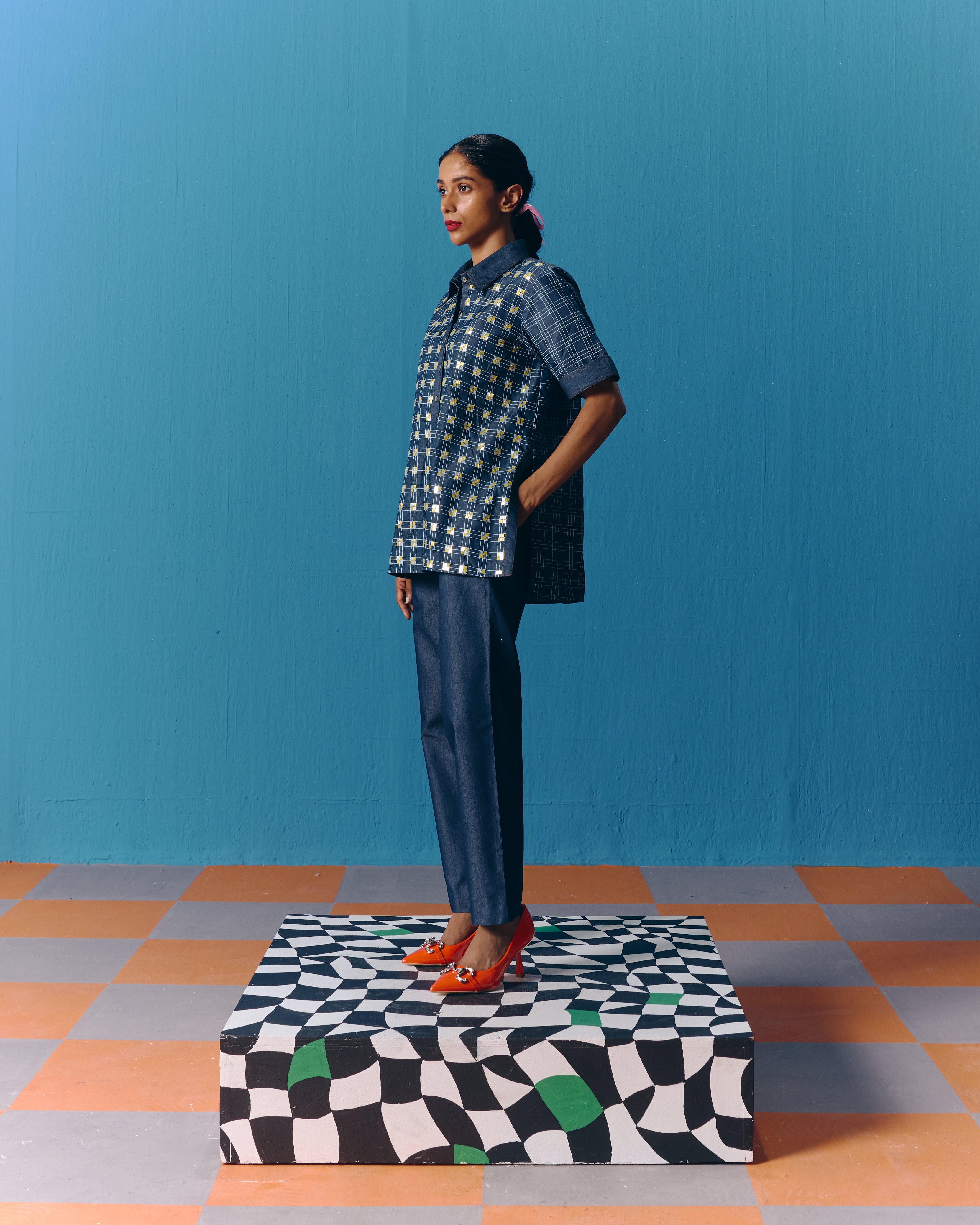 DENIM CHECK SHIRT