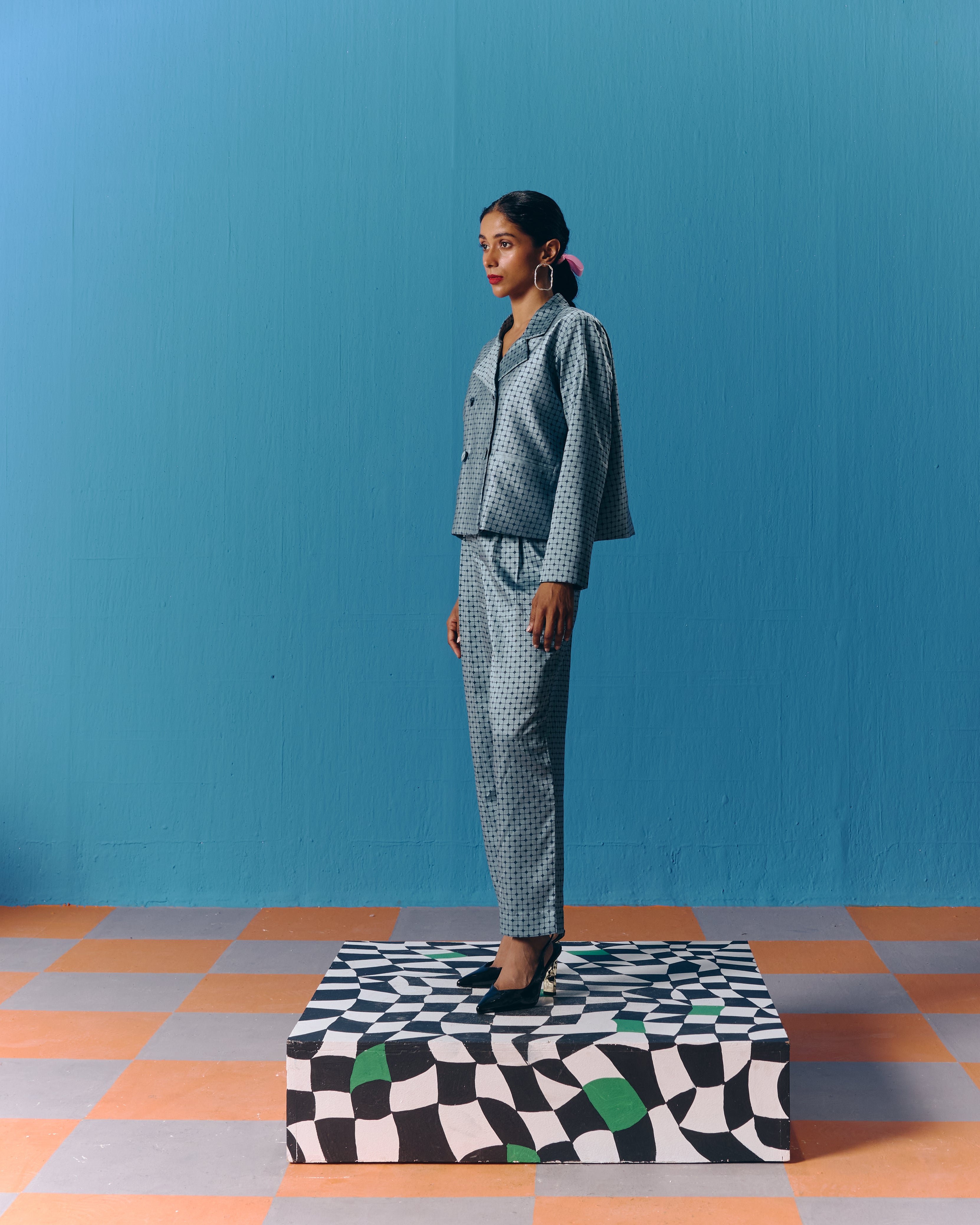 SKY DIAMOND BLAZER SET
