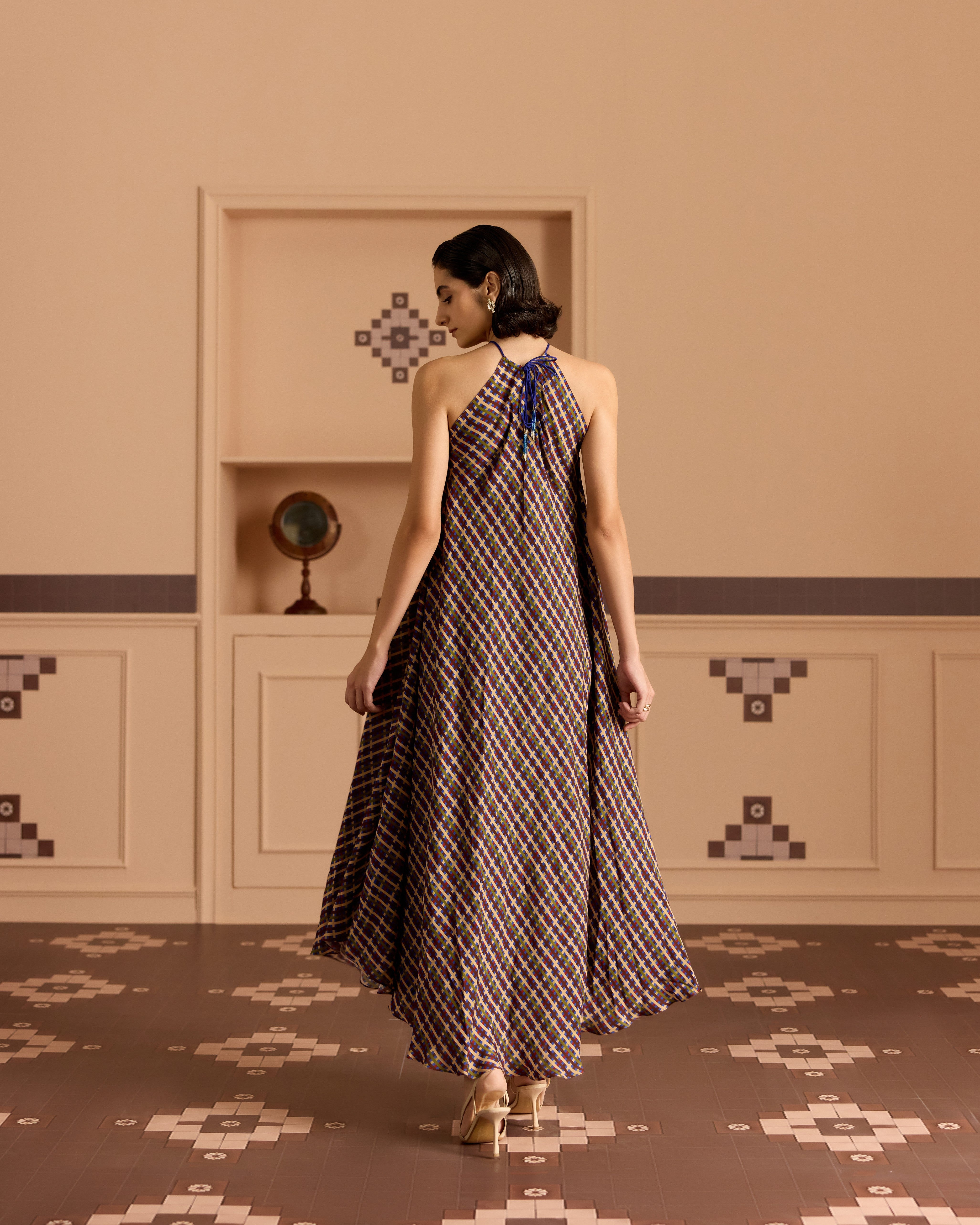 Blue Haulter Dress