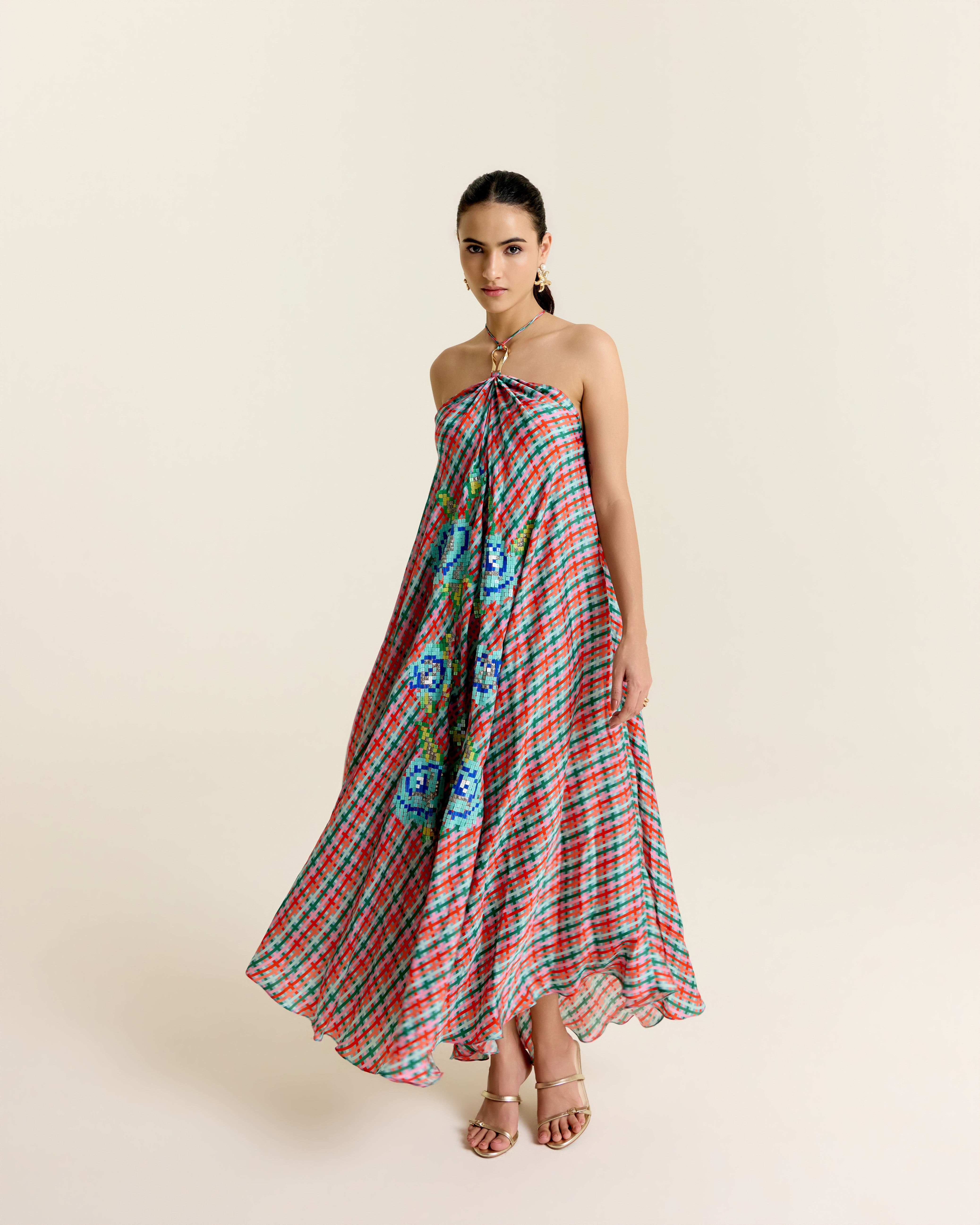 MINT HAULTER DRESS