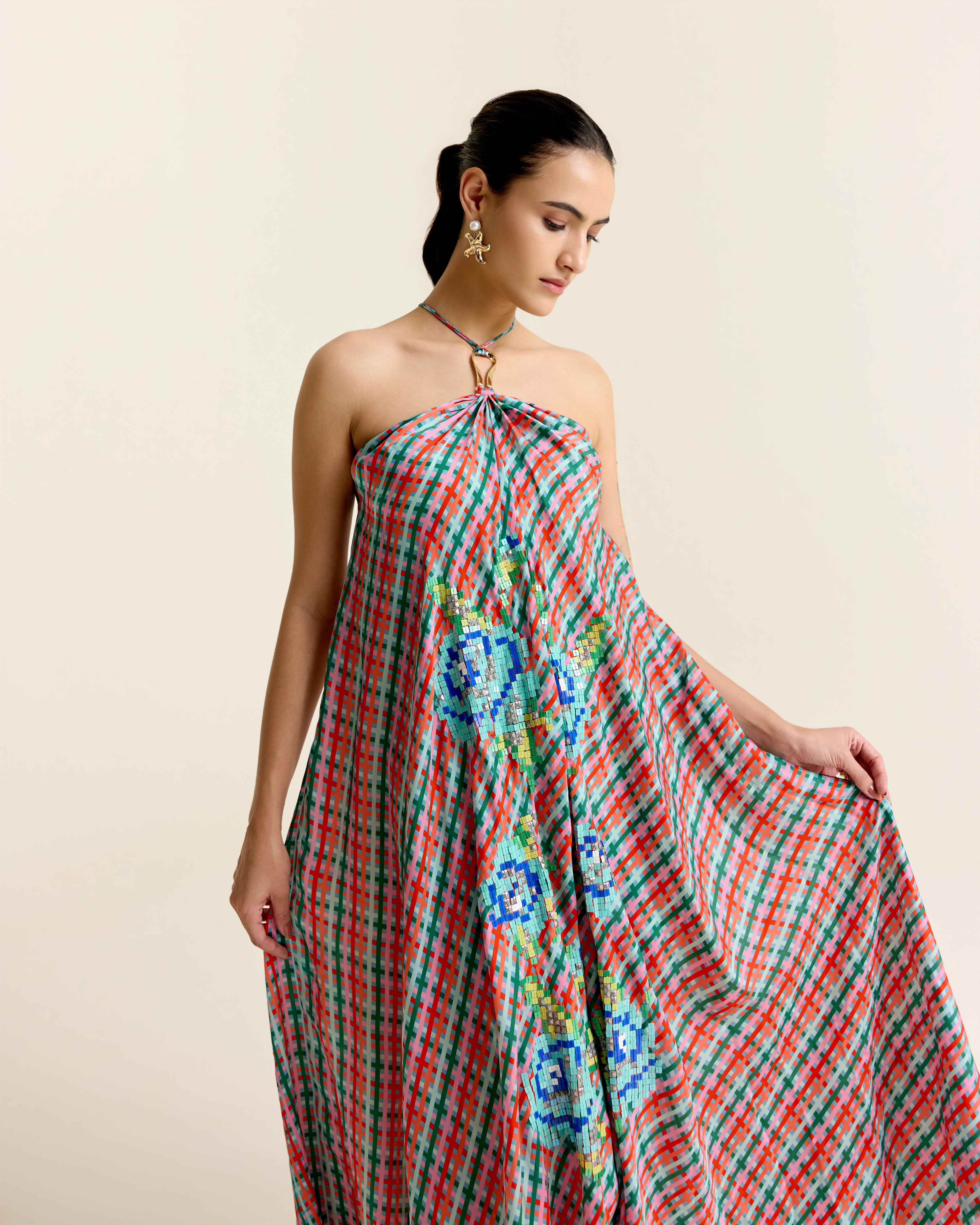 MINT HAULTER DRESS