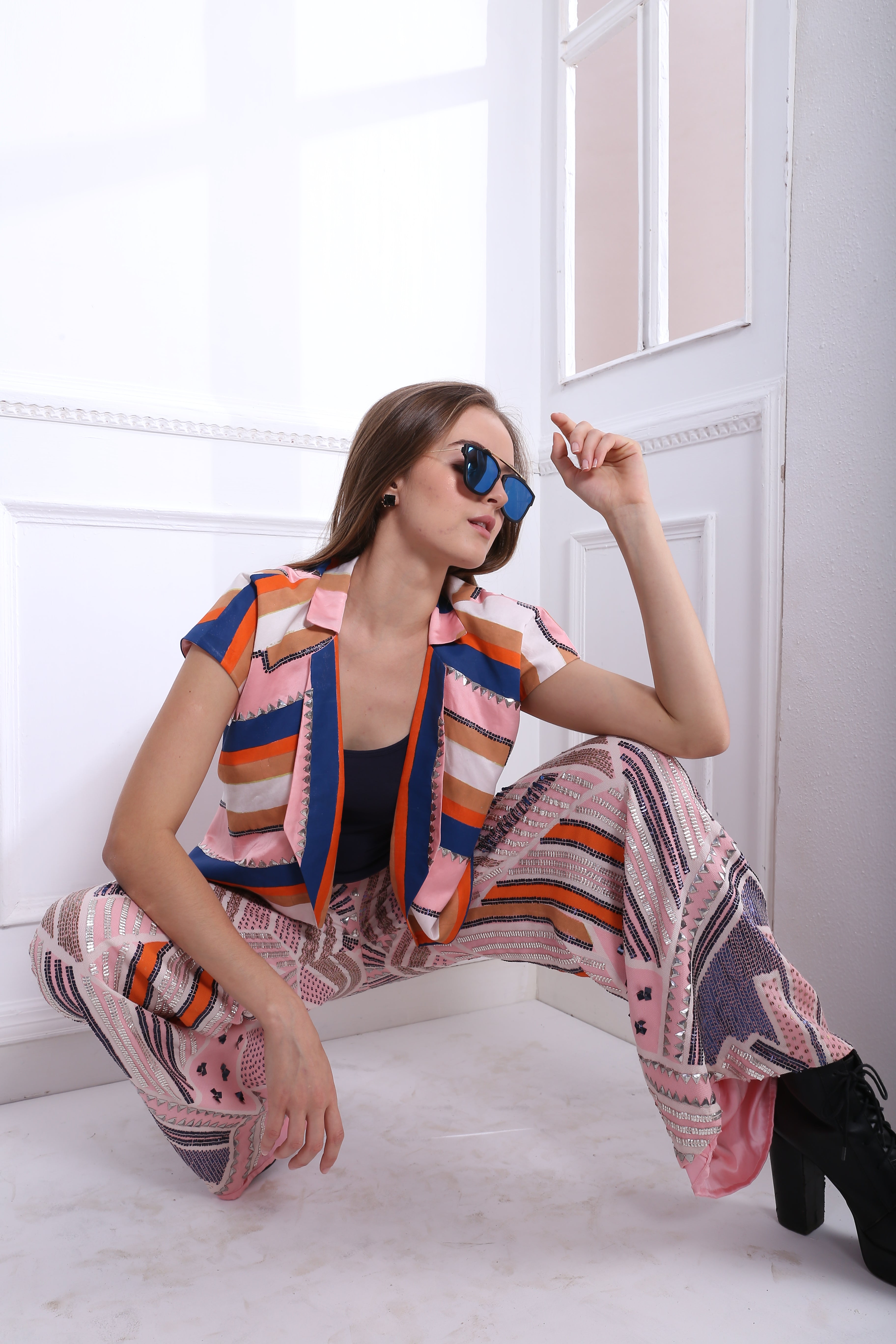 CANDY STRIPE DRAPE JACKET