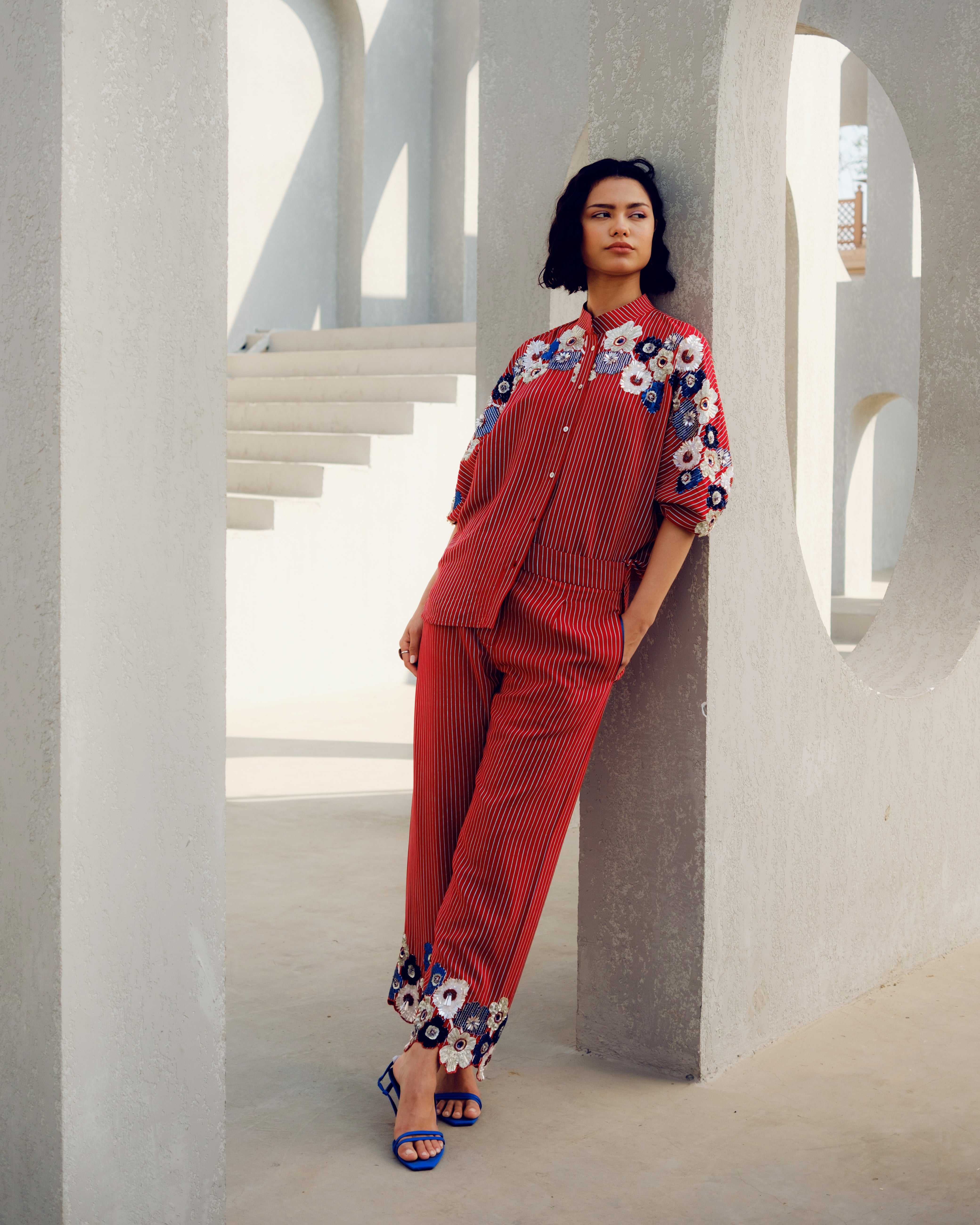 RED CHLOE KIMONO SHIRT