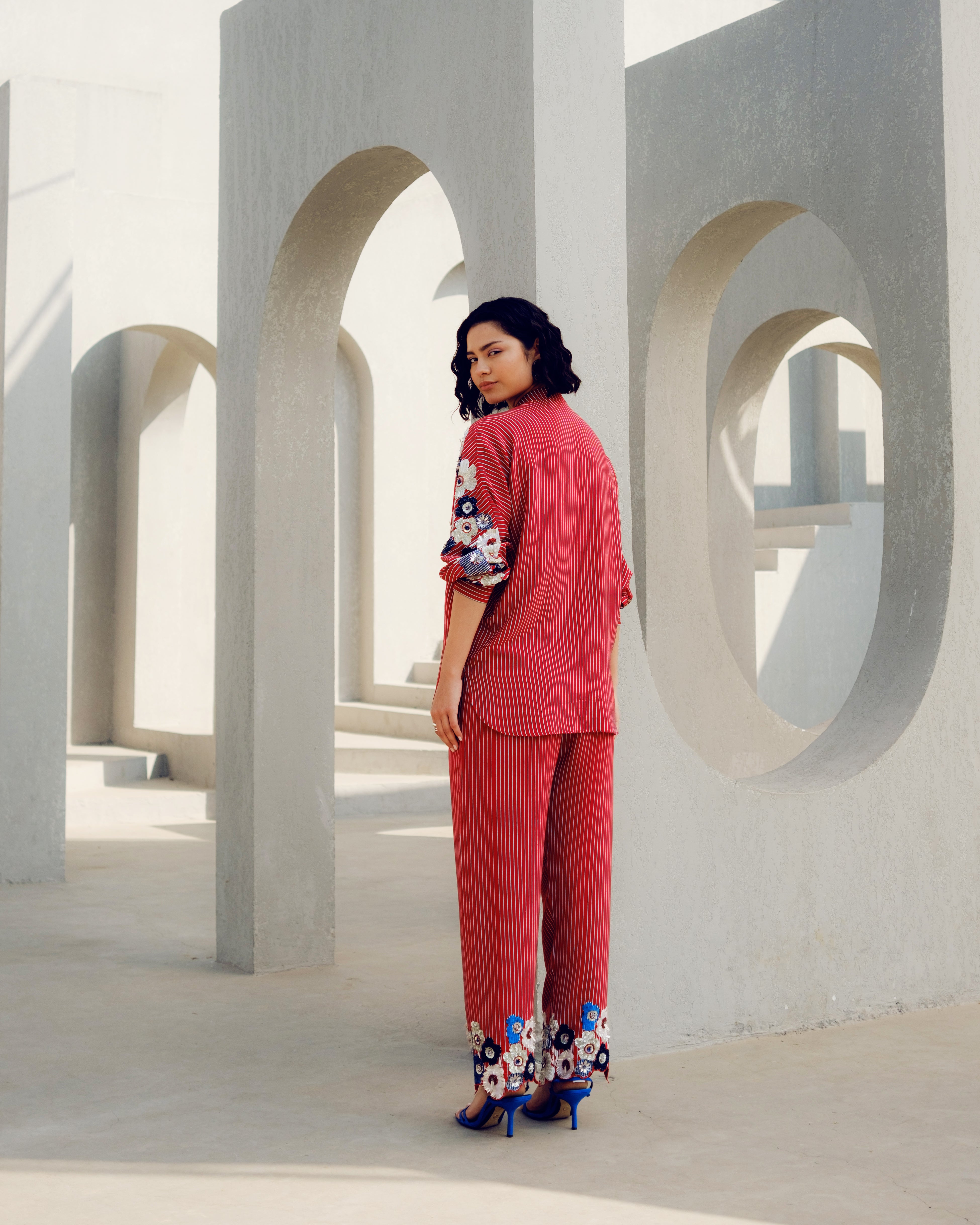 RED CHLOE KIMONO SHIRT