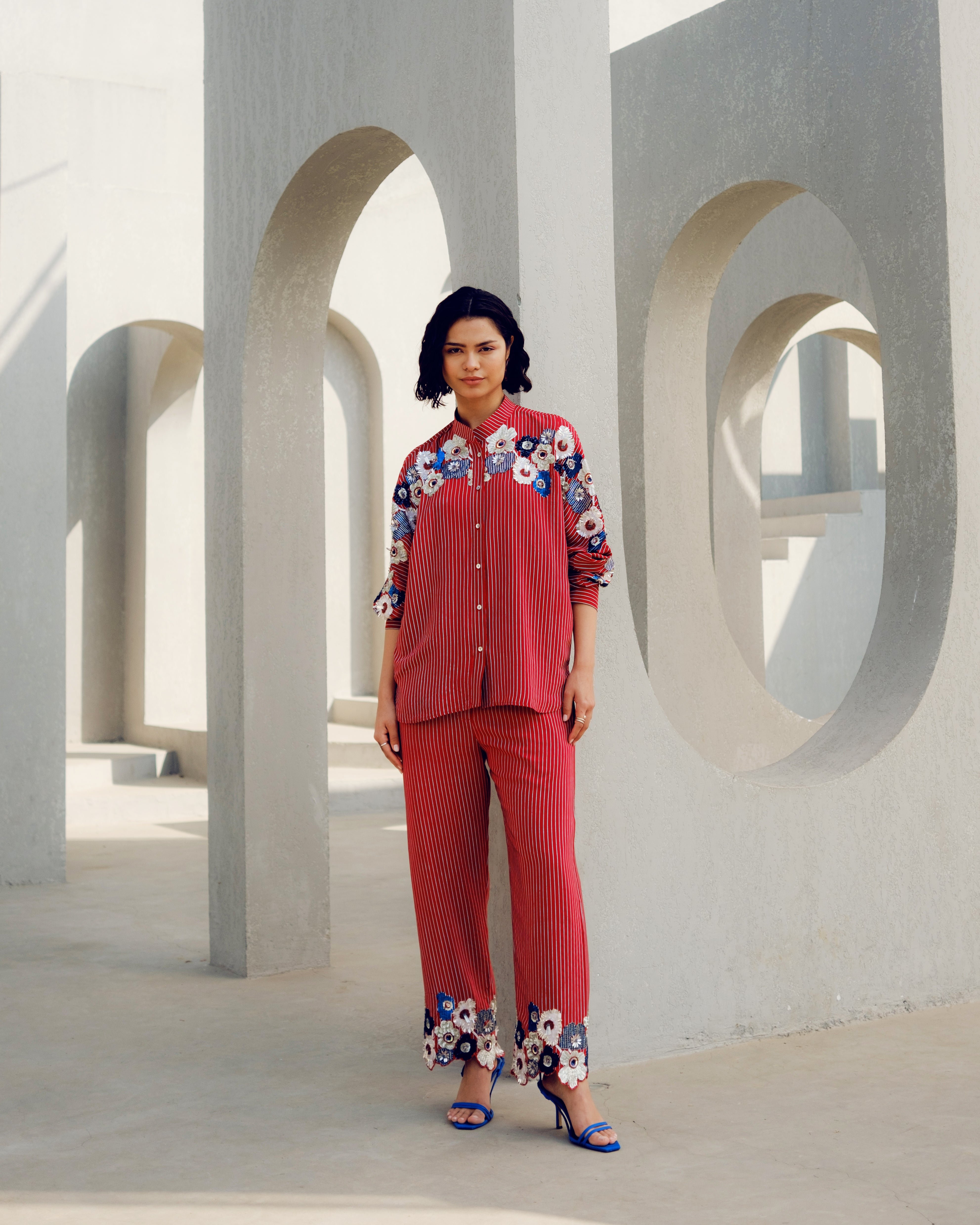 RED CHLOE KIMONO SHIRT