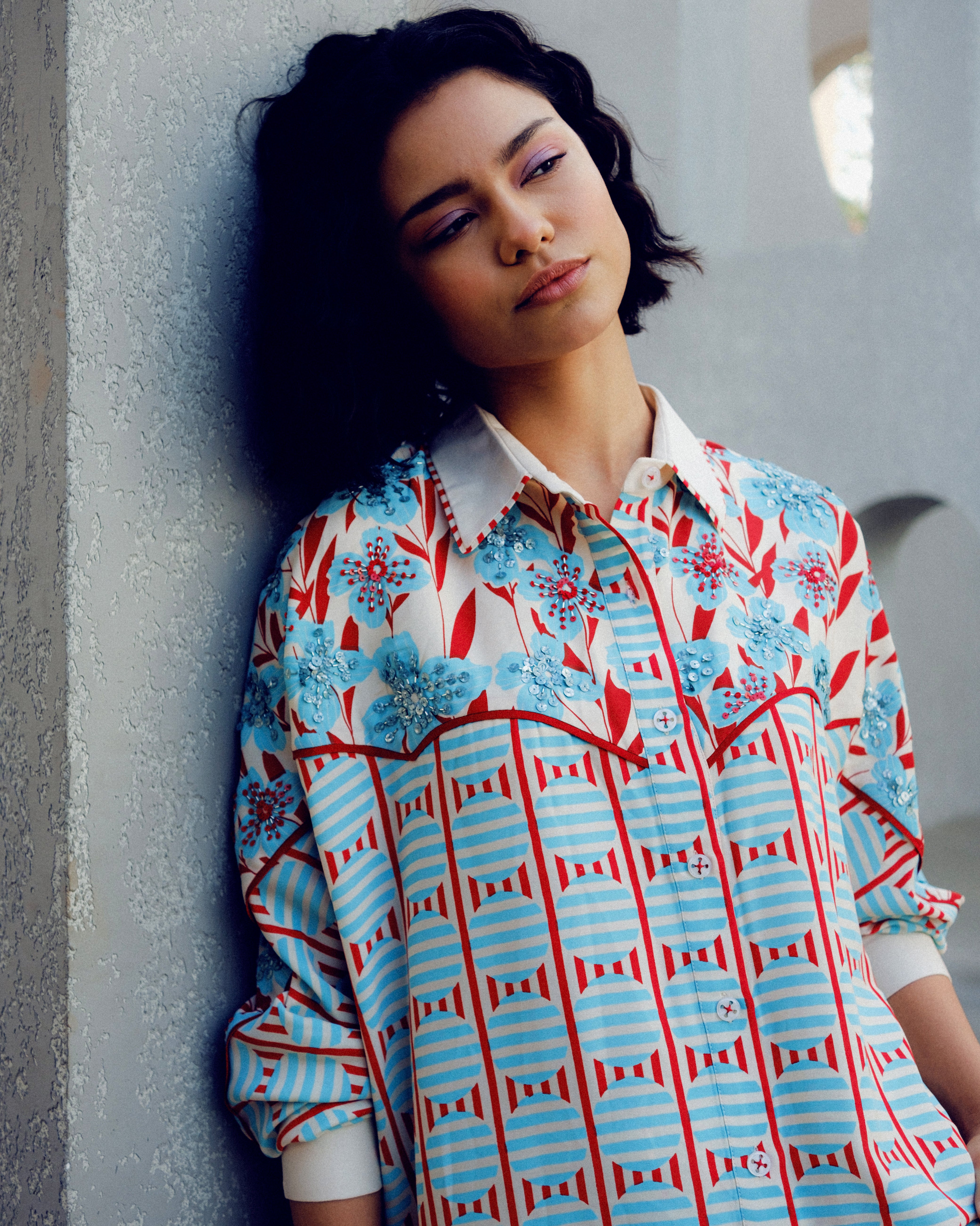 WHITE PRINT PLAY KIMONO