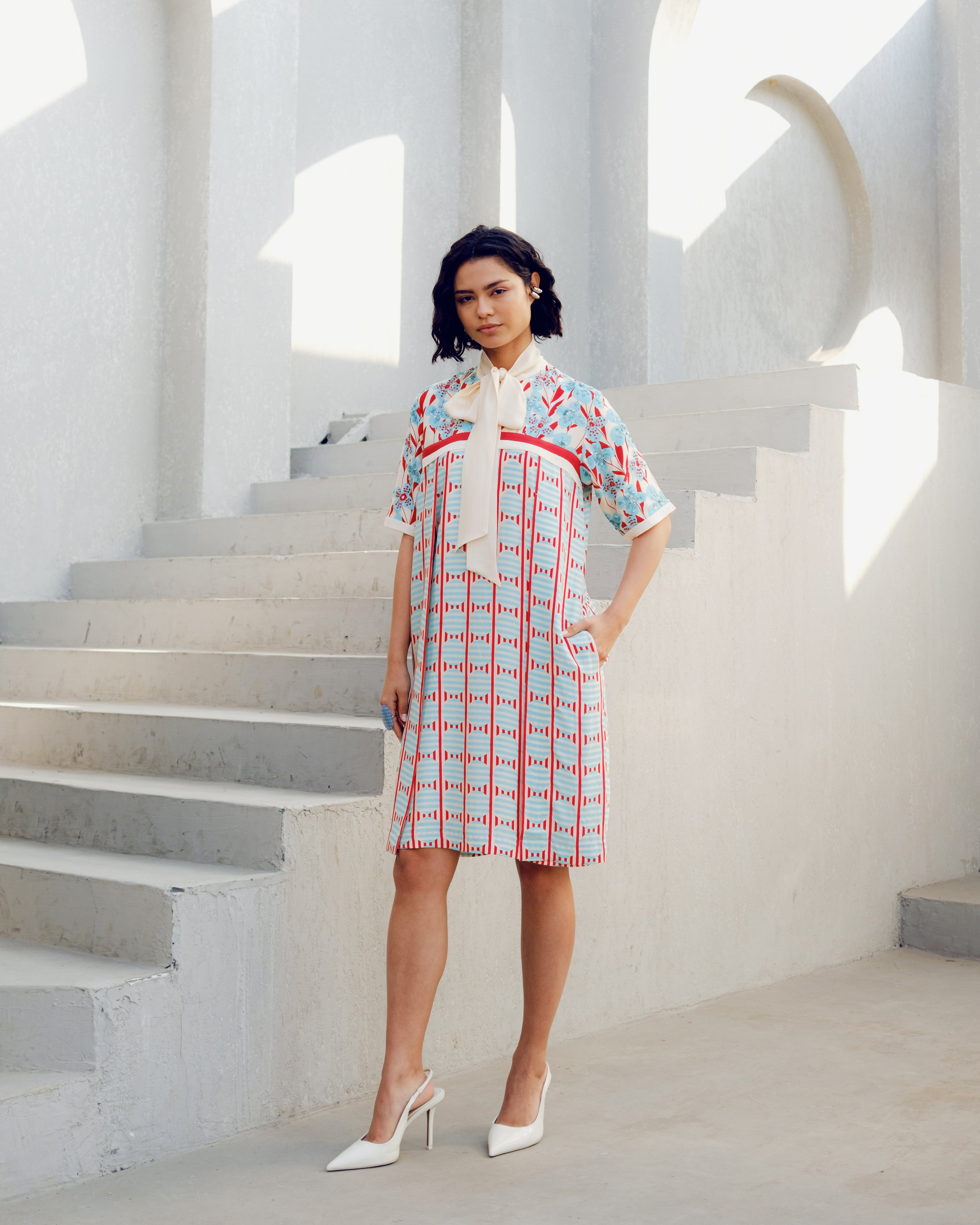 WHITE ILLUSION DRESS