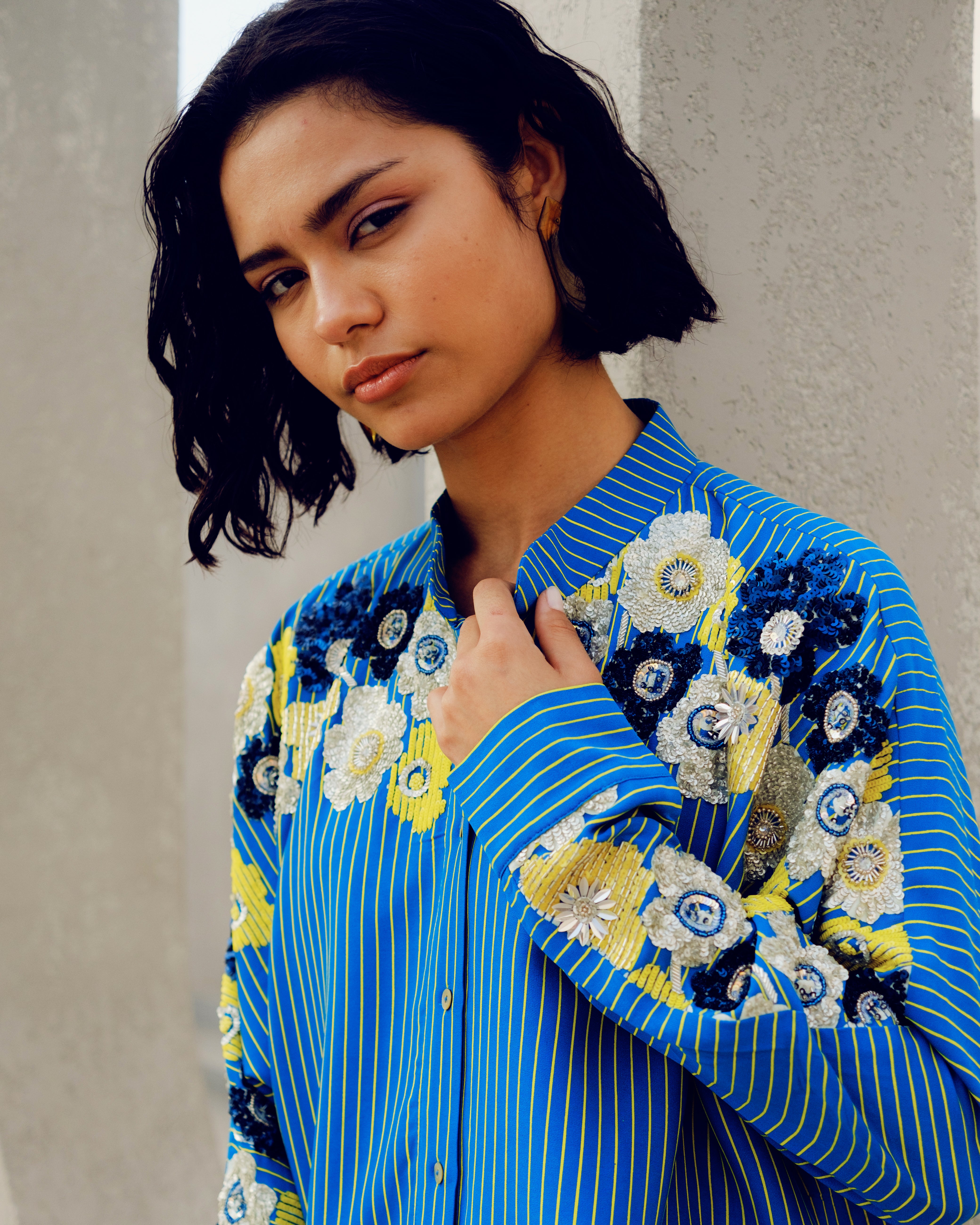 BLUE CHOLE KIMONO SHIRT