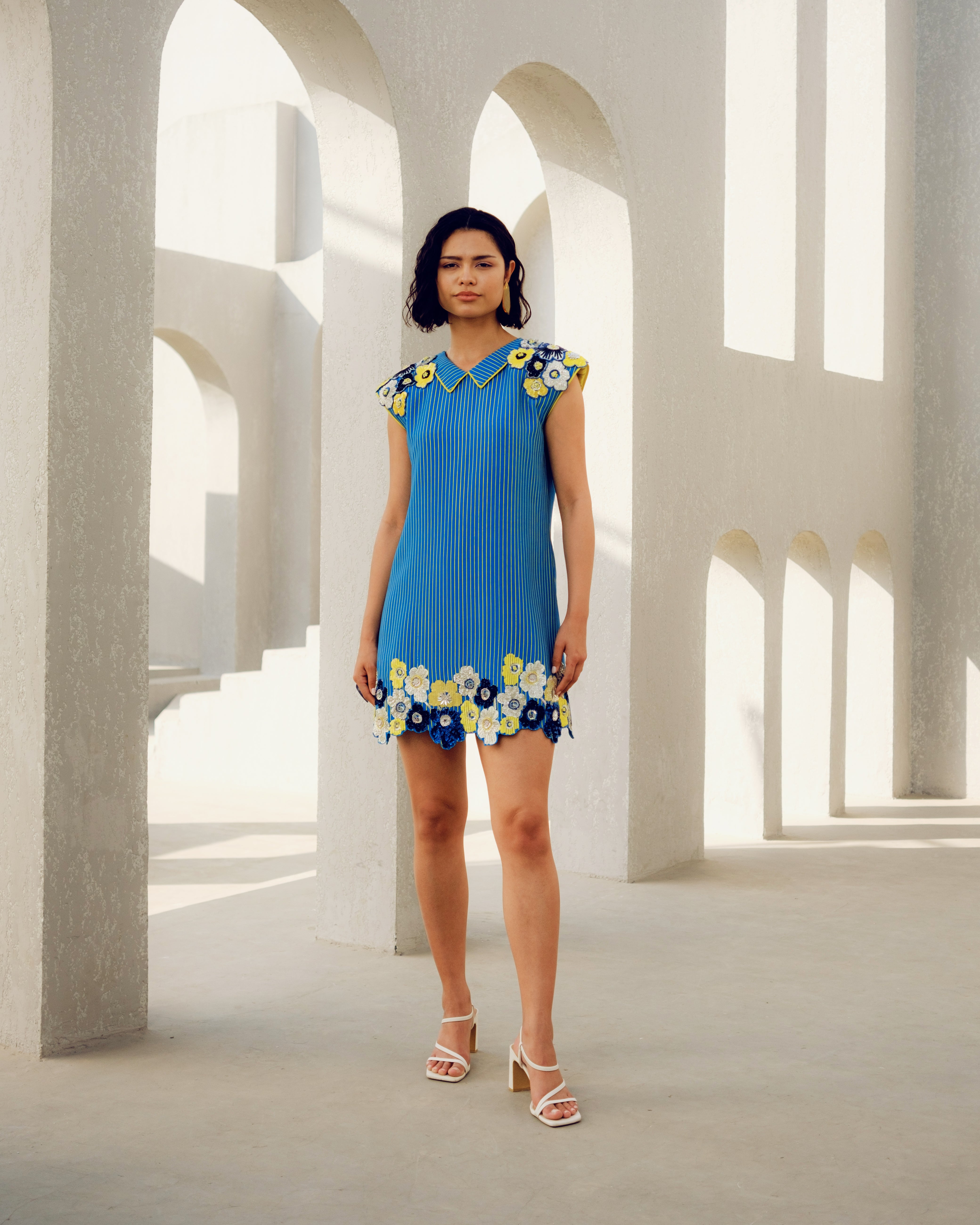 BLUE CAROLINE POWER DRESS