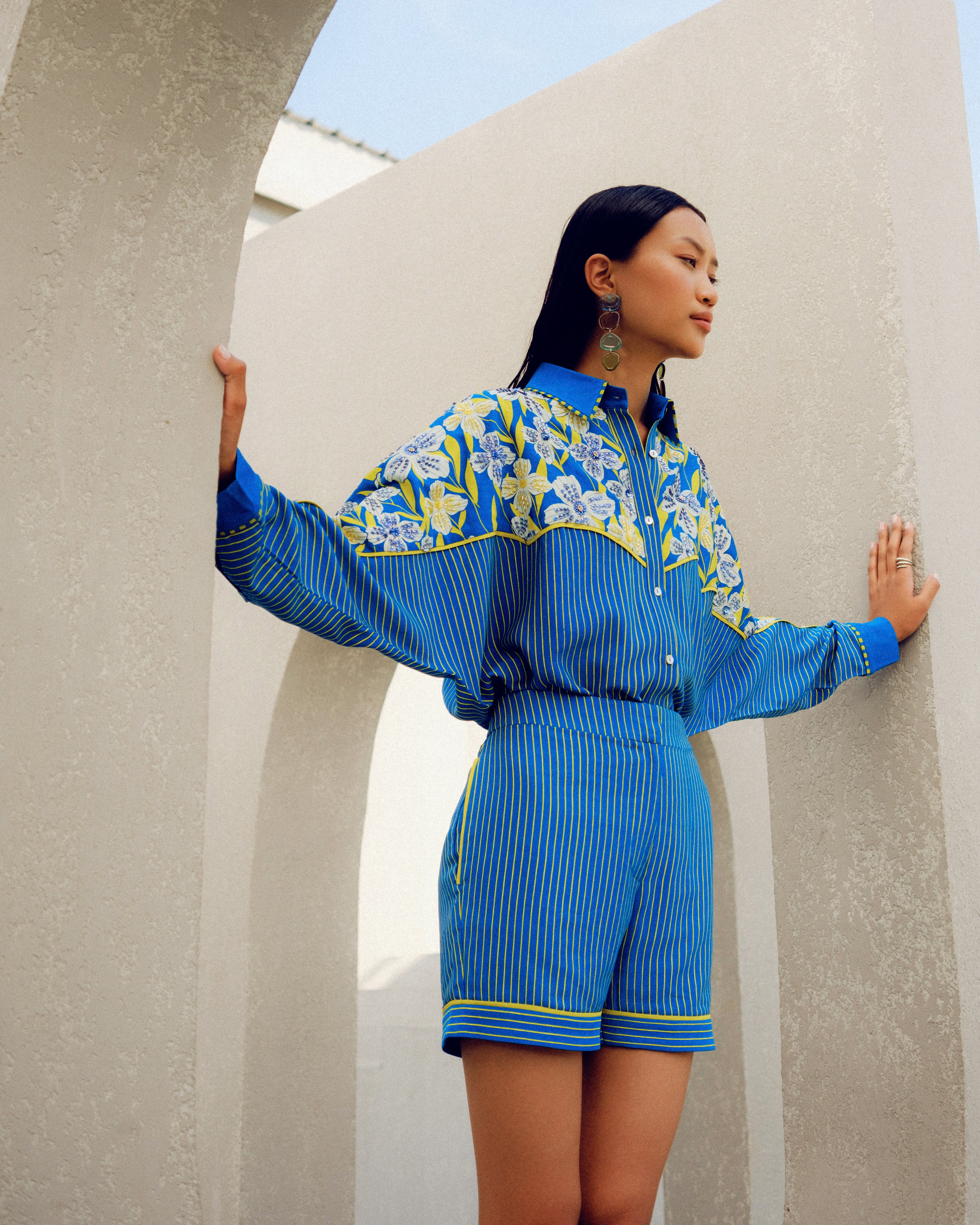 BLUE PRINT PLAY KIMONO SHIRT