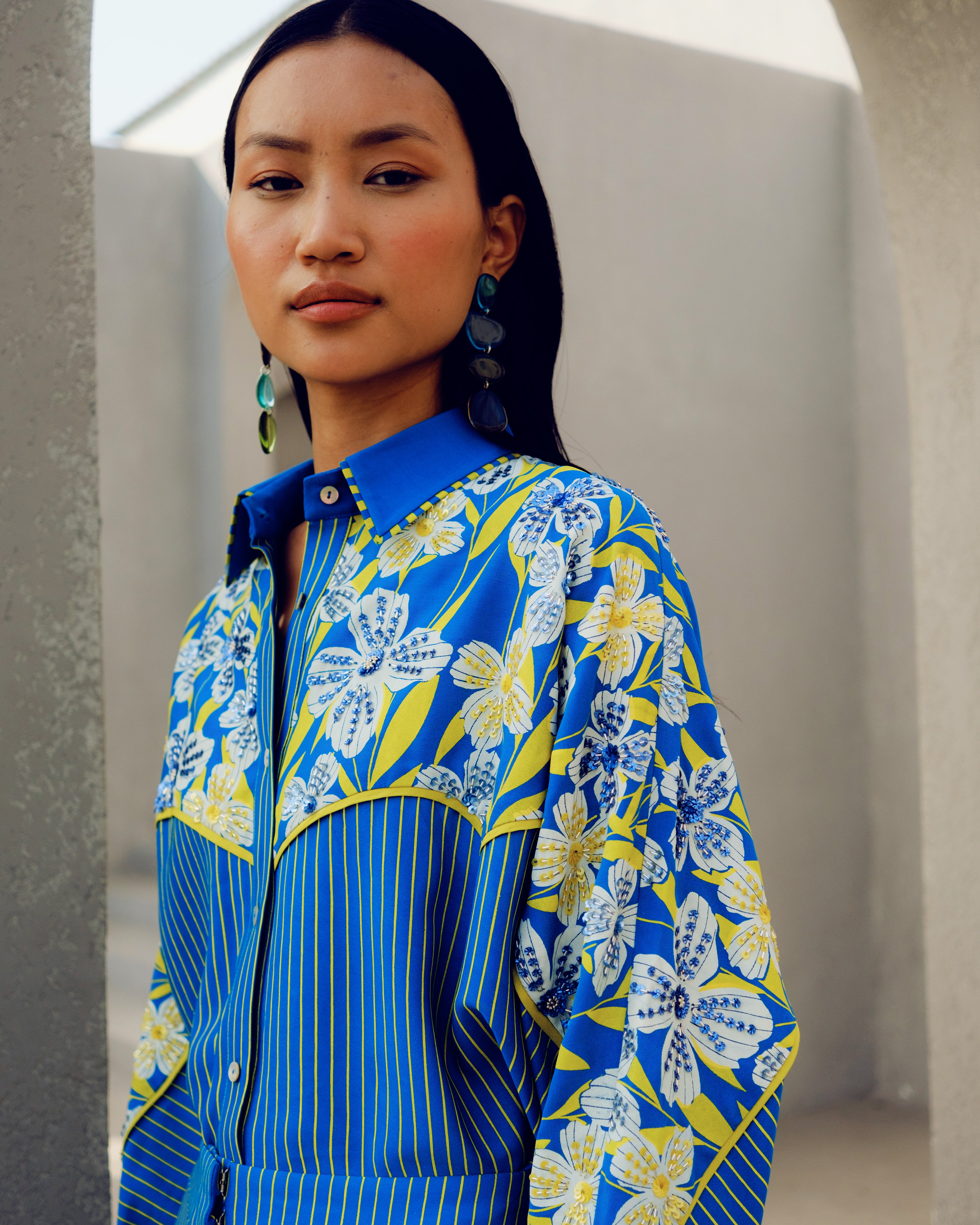 BLUE PRINT PLAY KIMONO SHIRT