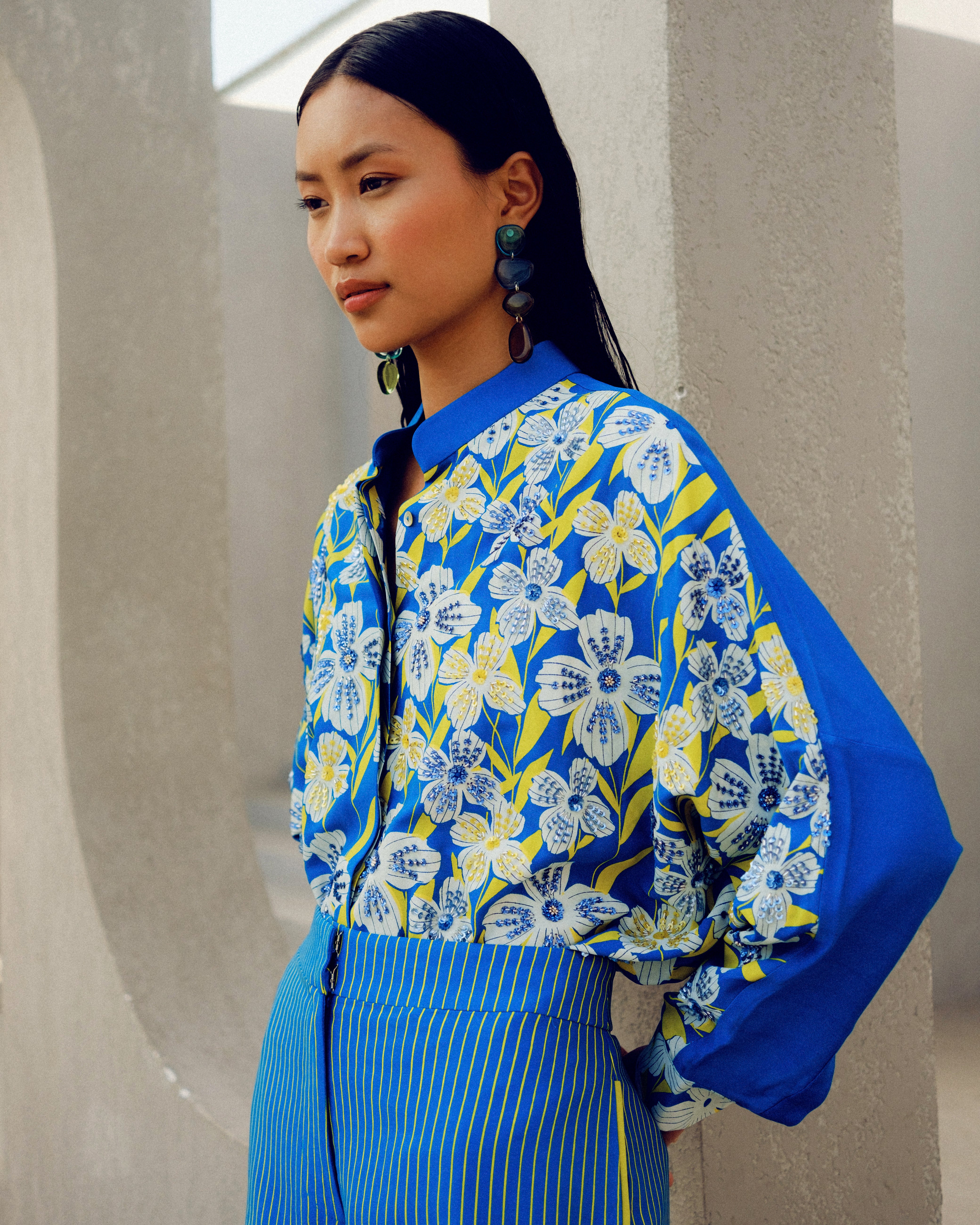 BLUE ILLUSION KIMONO SHIRT
