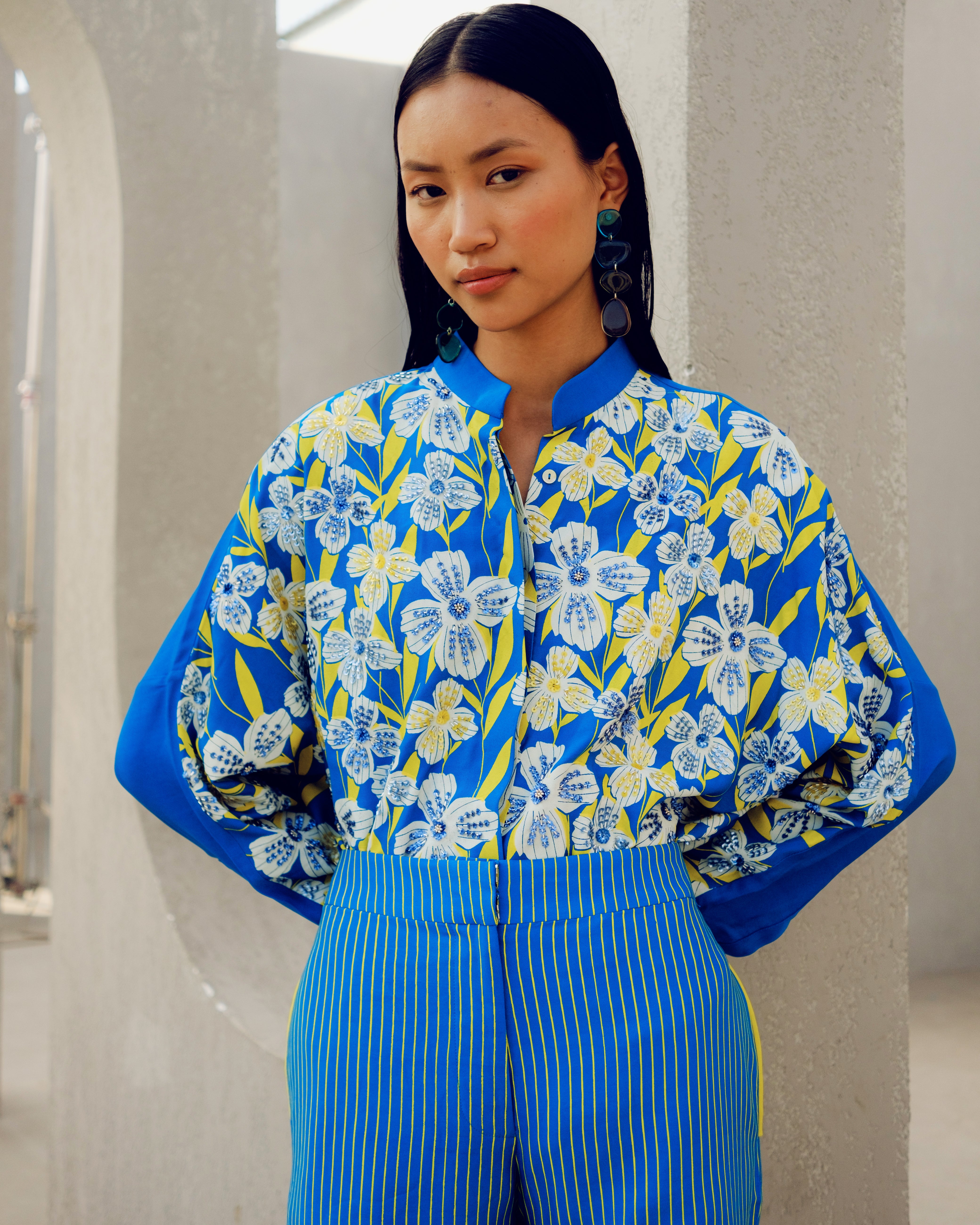BLUE ILLUSION KIMONO SHIRT