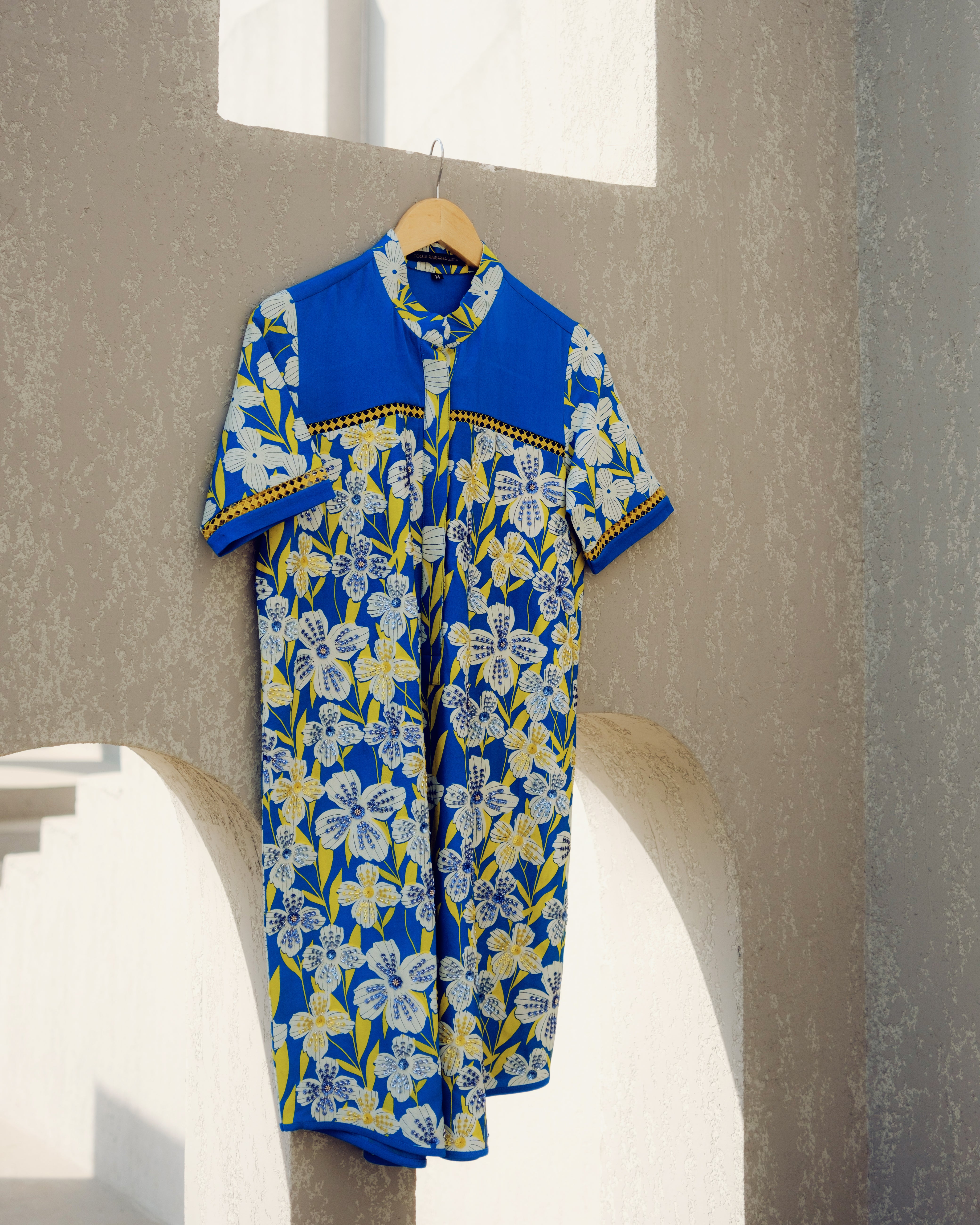 BLUE PRINT PLAY SHIRT DRESS