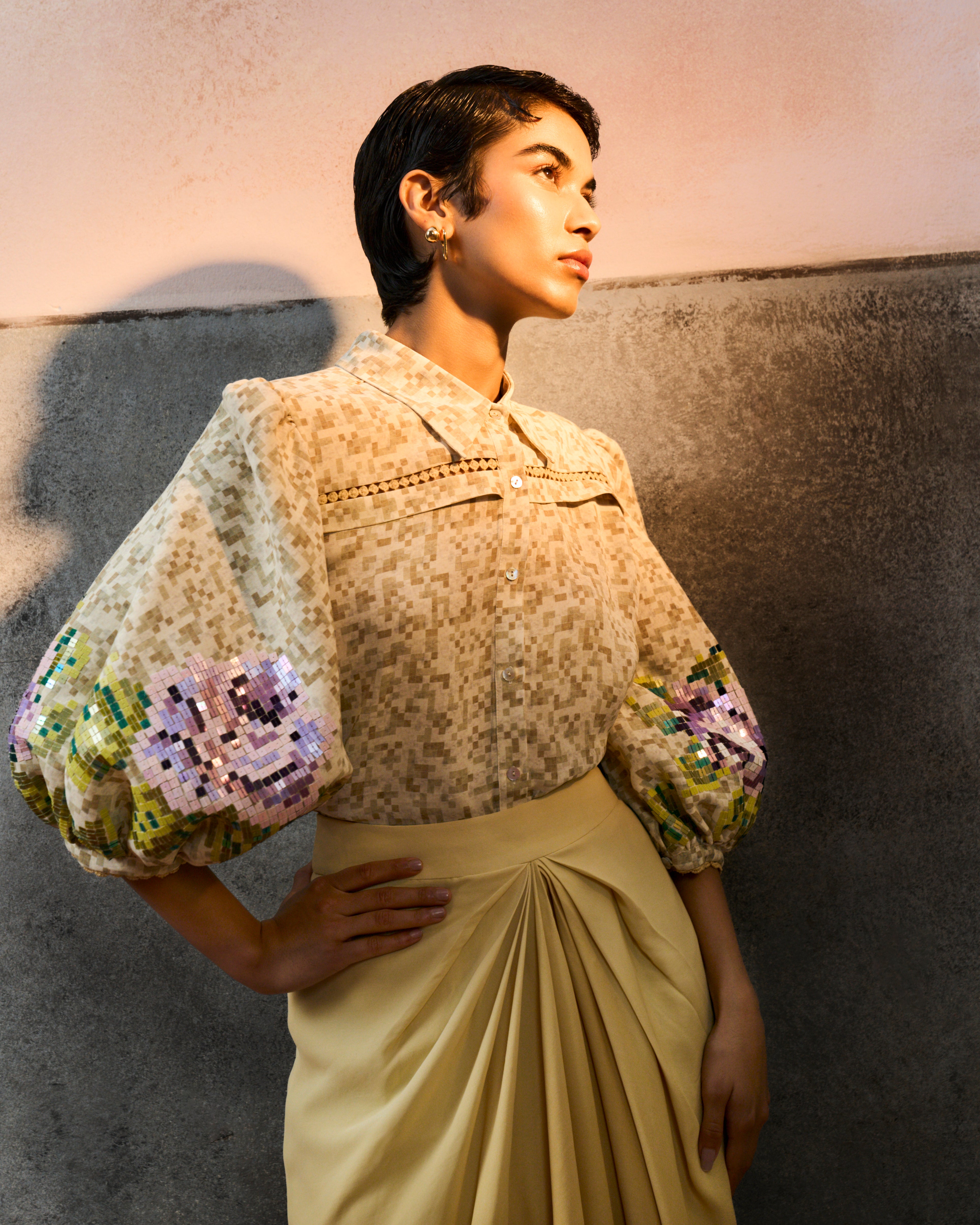 CAPRI BALLOON SHIRT BIEGE