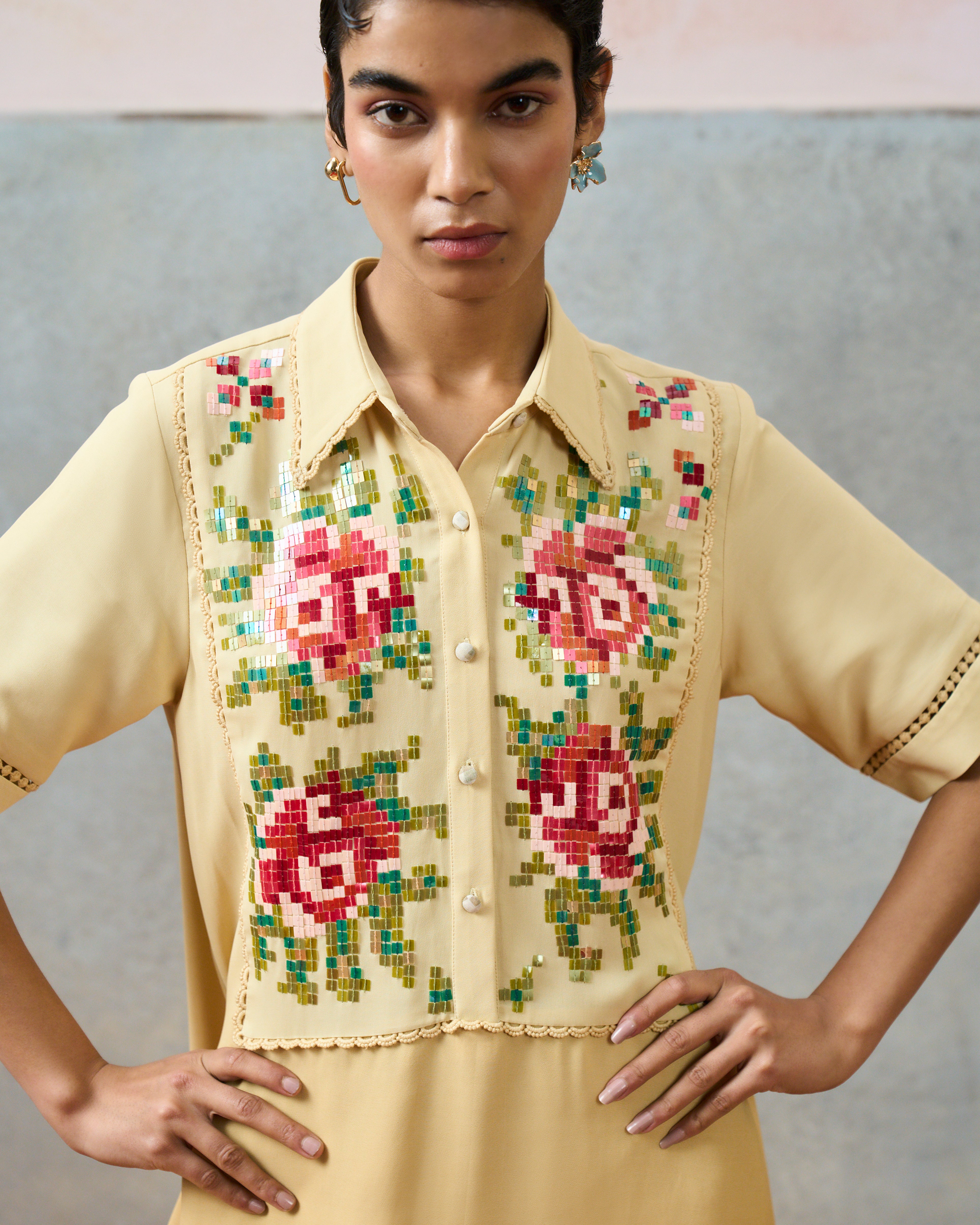 PONZA SHIRT DRESS BIEGE