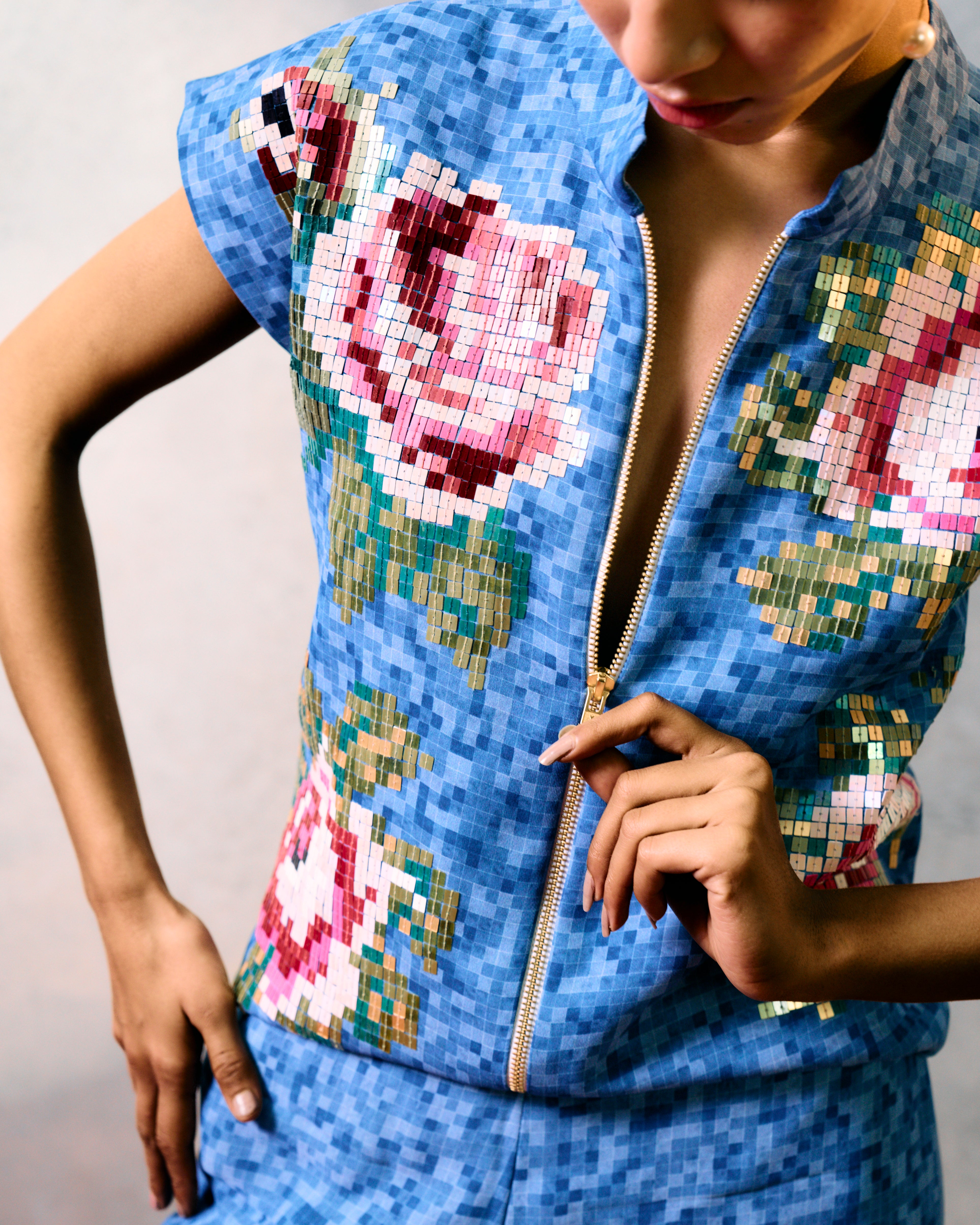 CORSICA CROP TOP BLUE