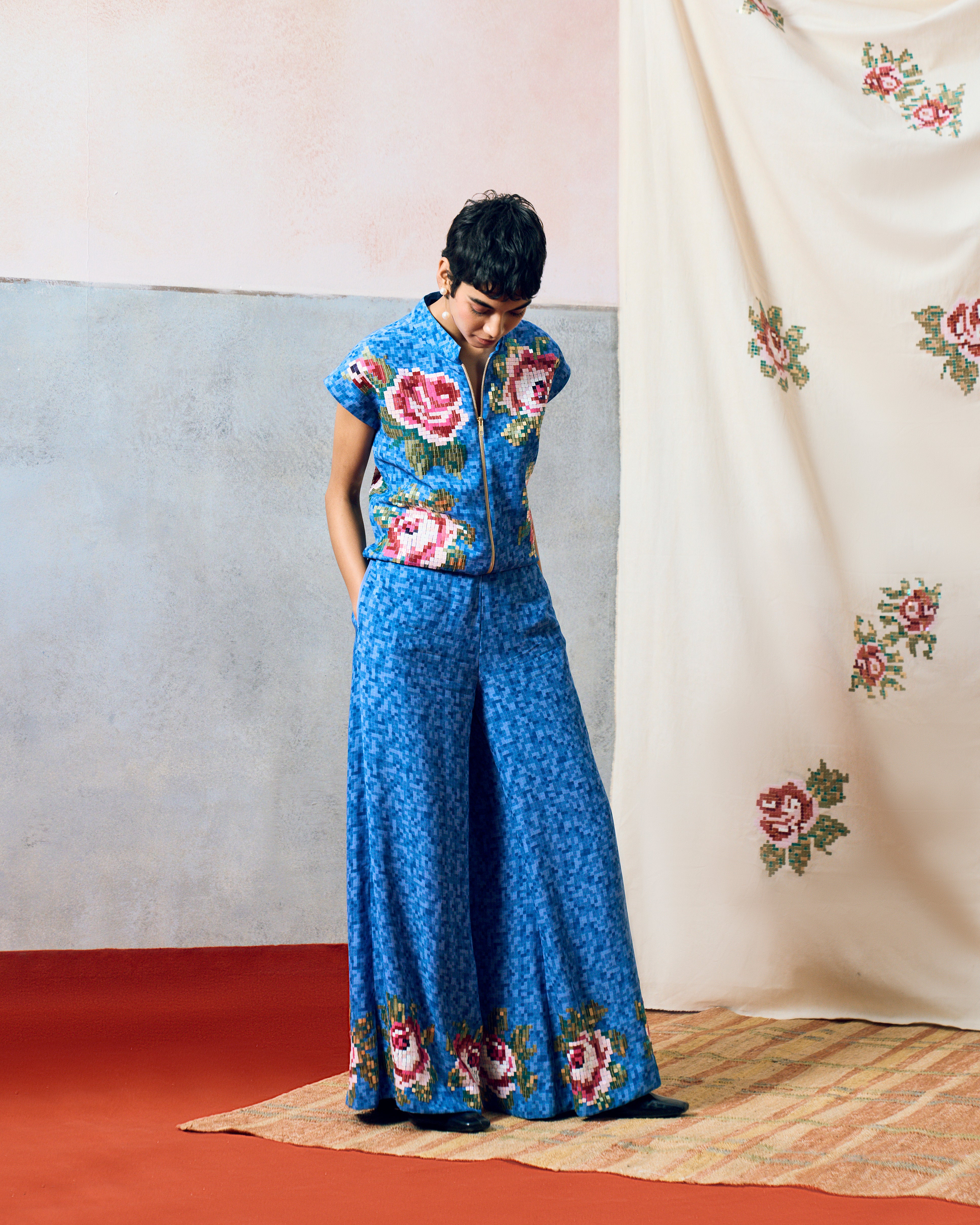 CORSICA CROP TOP BLUE