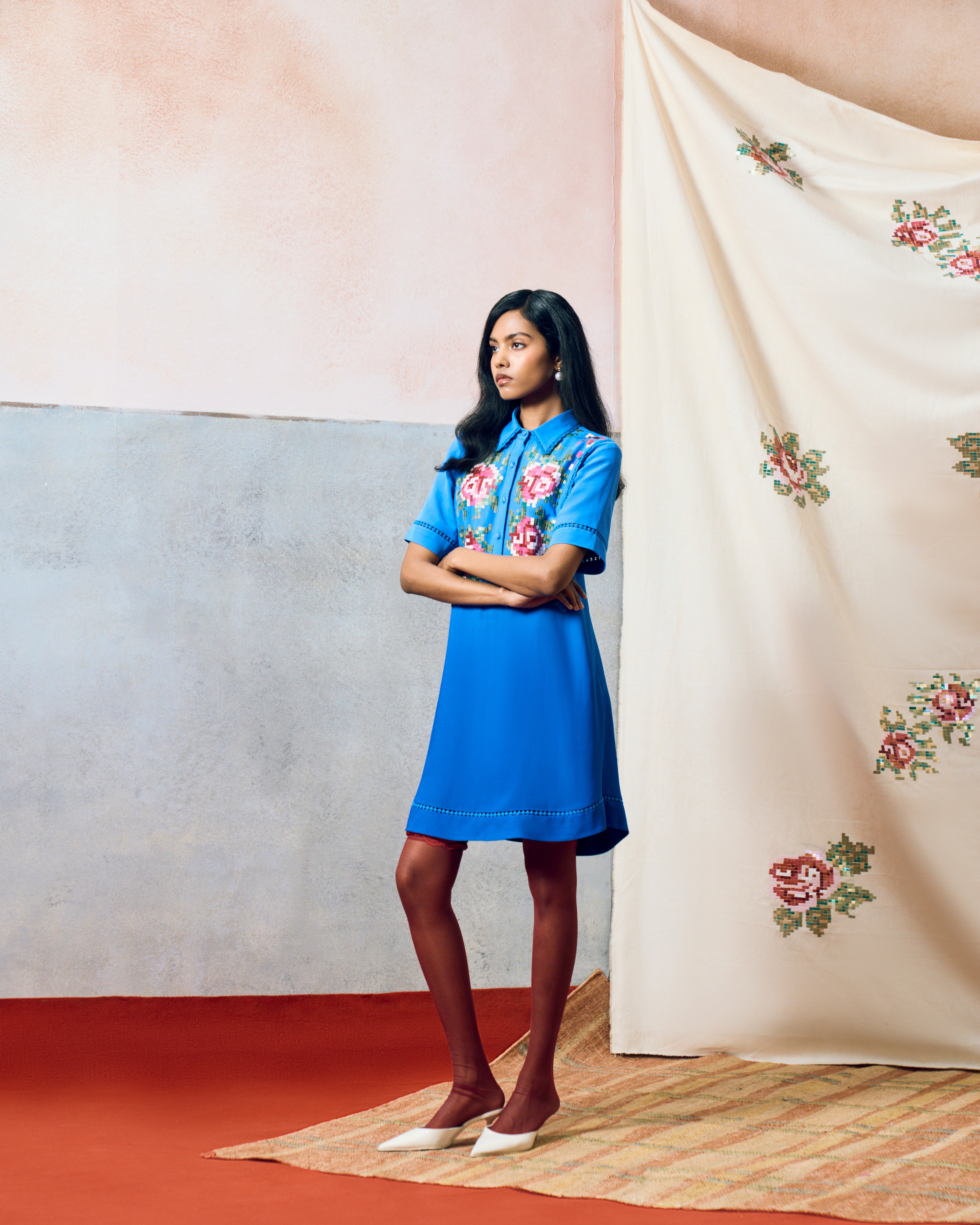 PONZA SHIRT DRESS BLUE