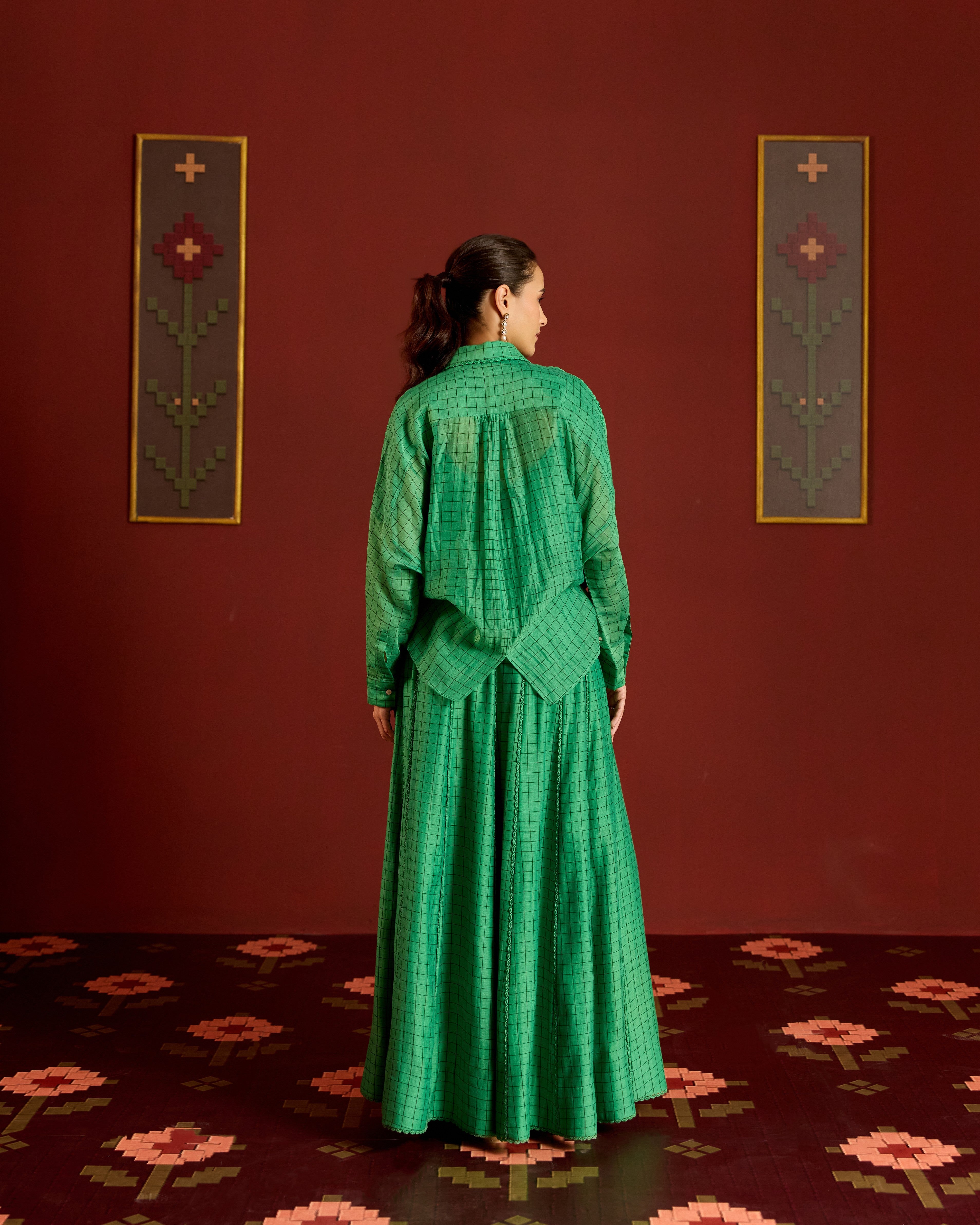 GREEN JAAL KIMONO