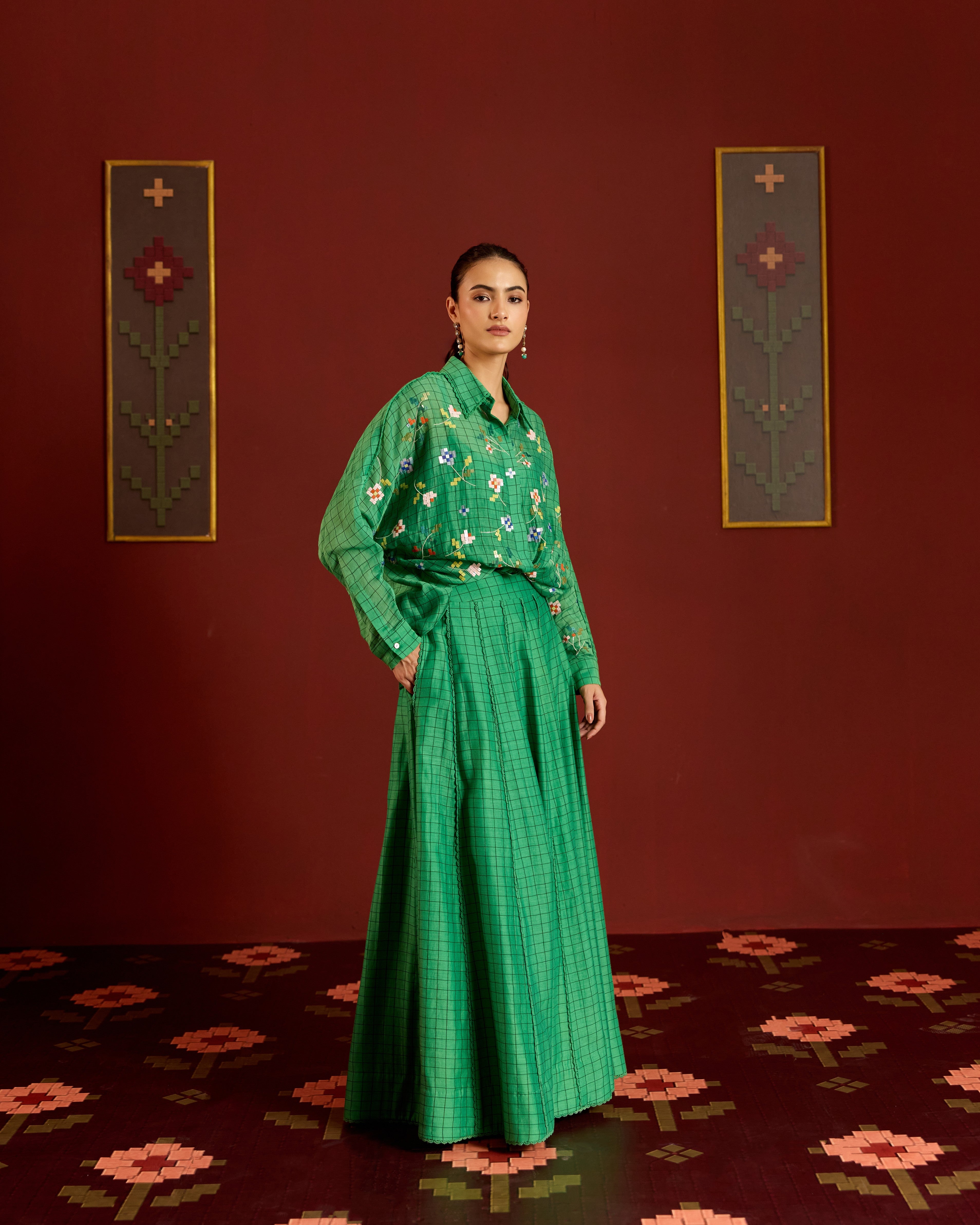 GREEN JAAL KIMONO