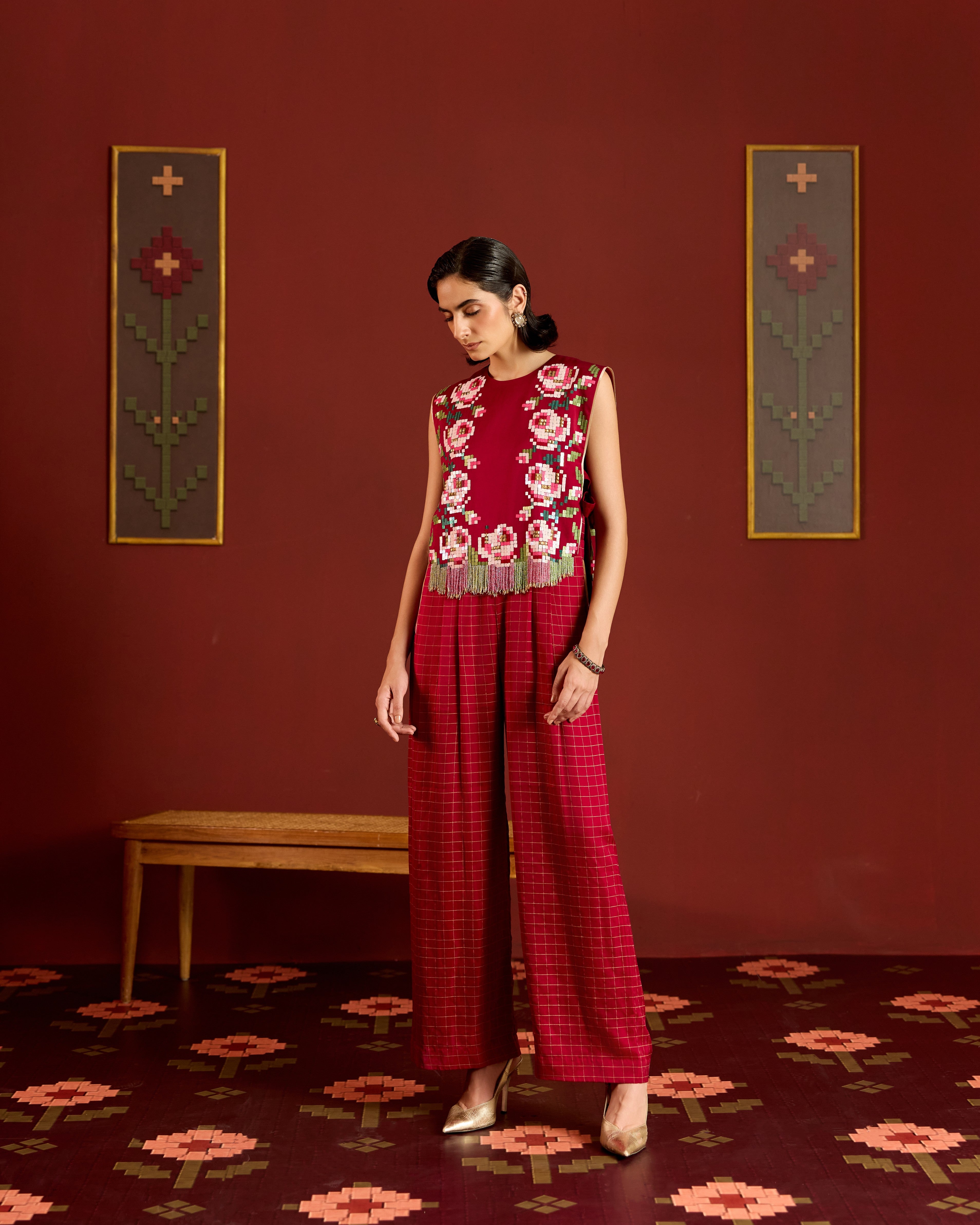 MAROON JUMPSUIT