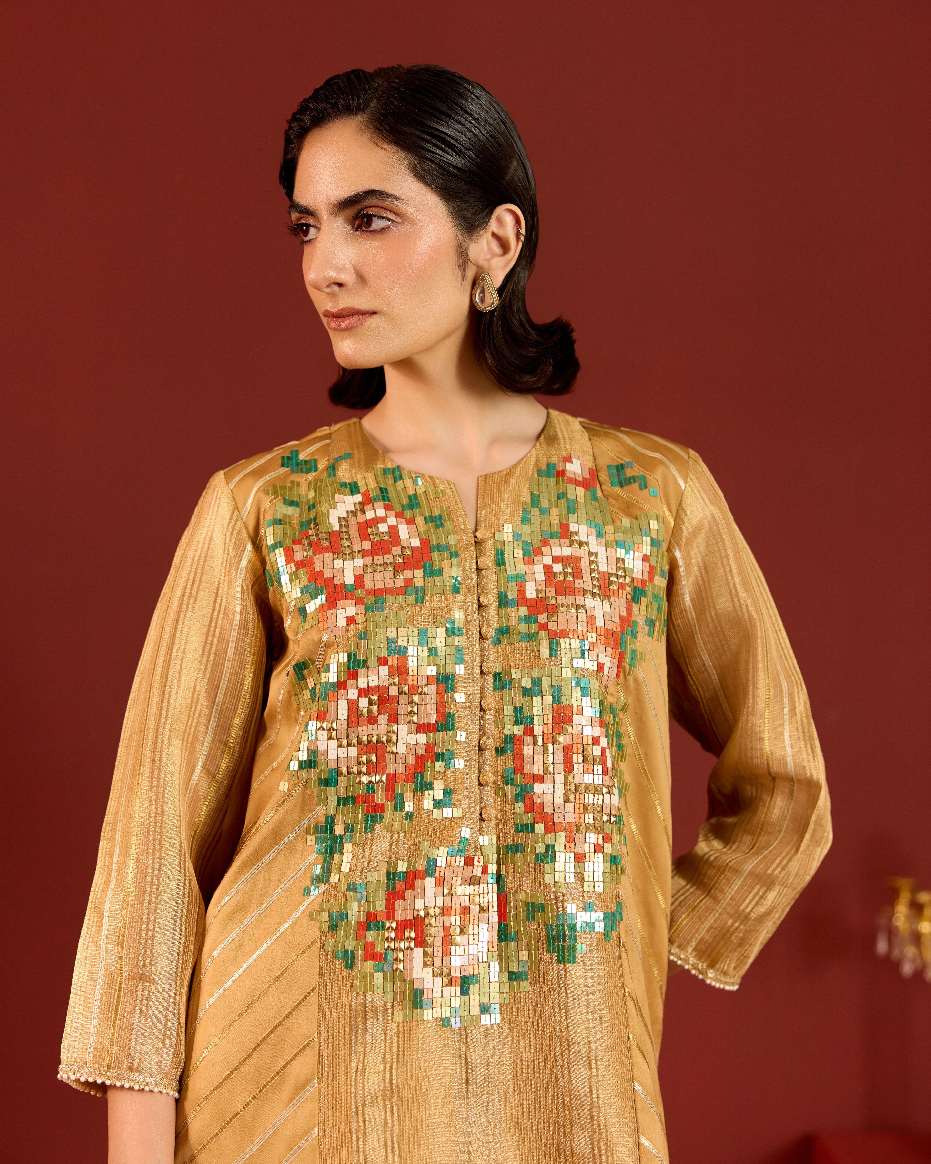 GOLD GOTA KURTA SET