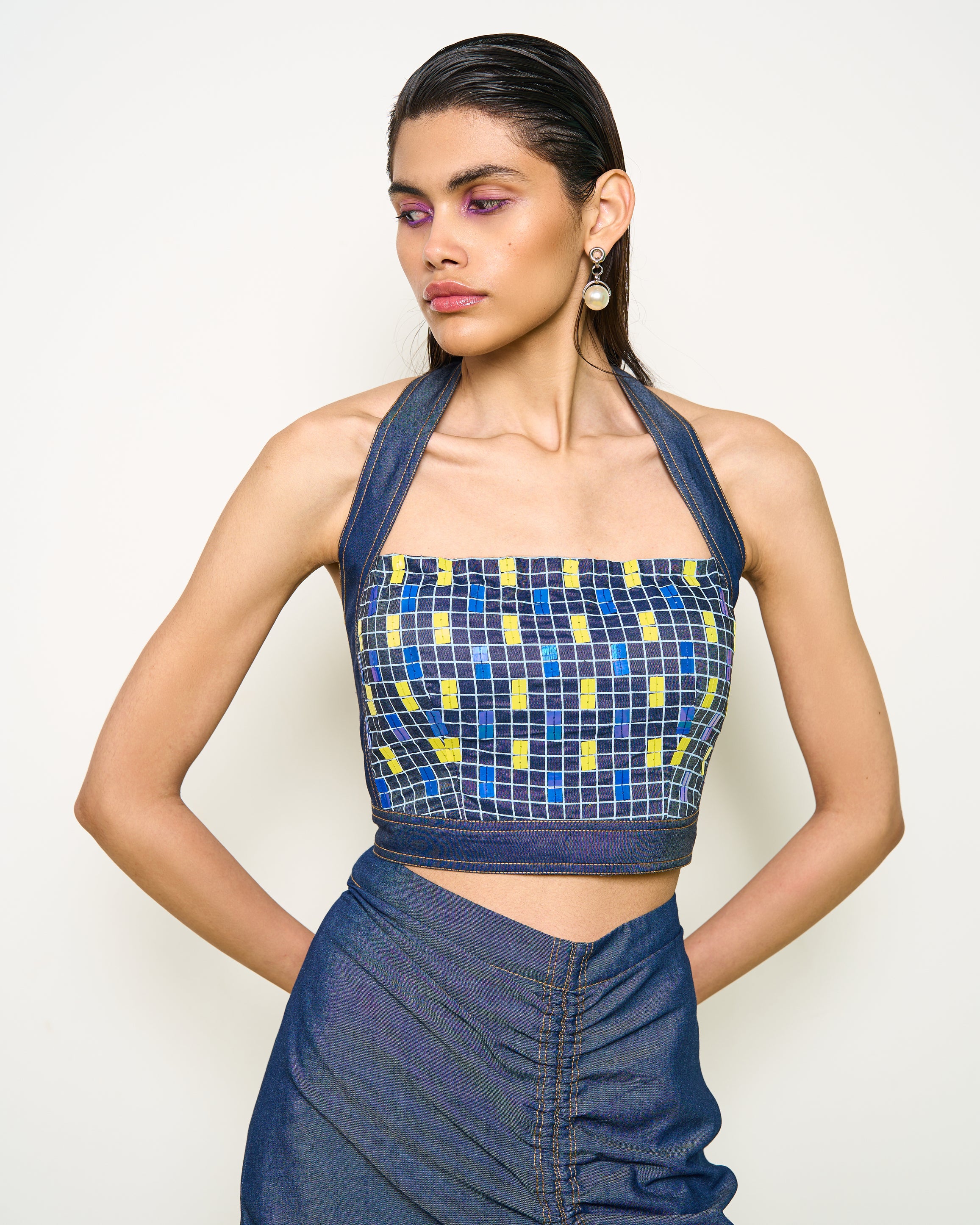 Denim firefly bustier