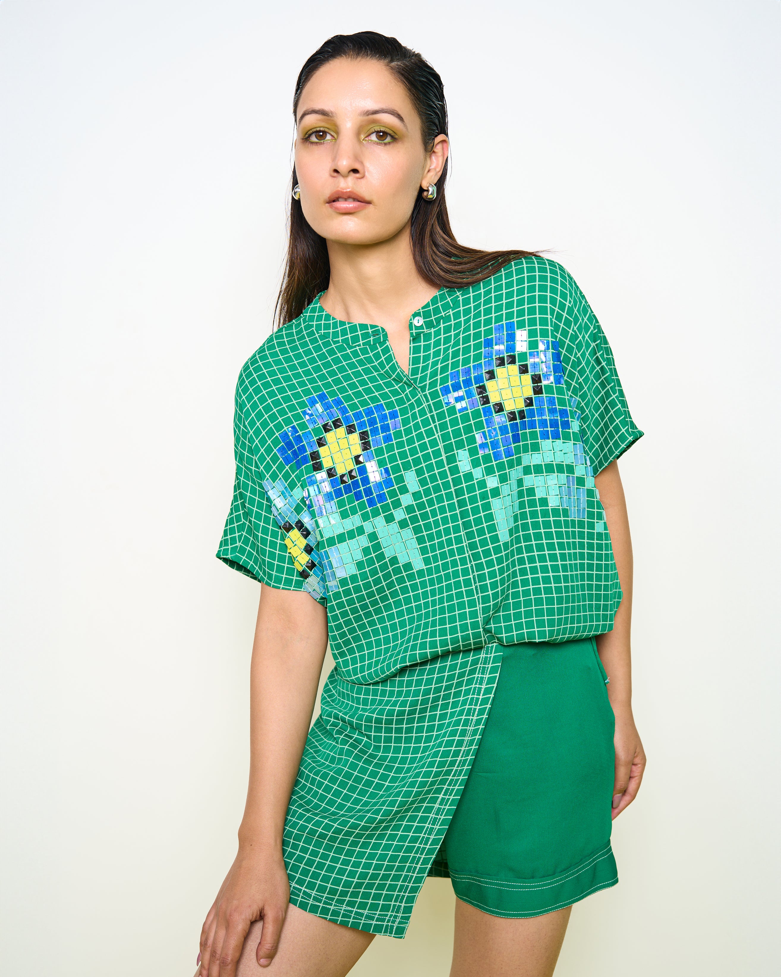 Green Square shirt