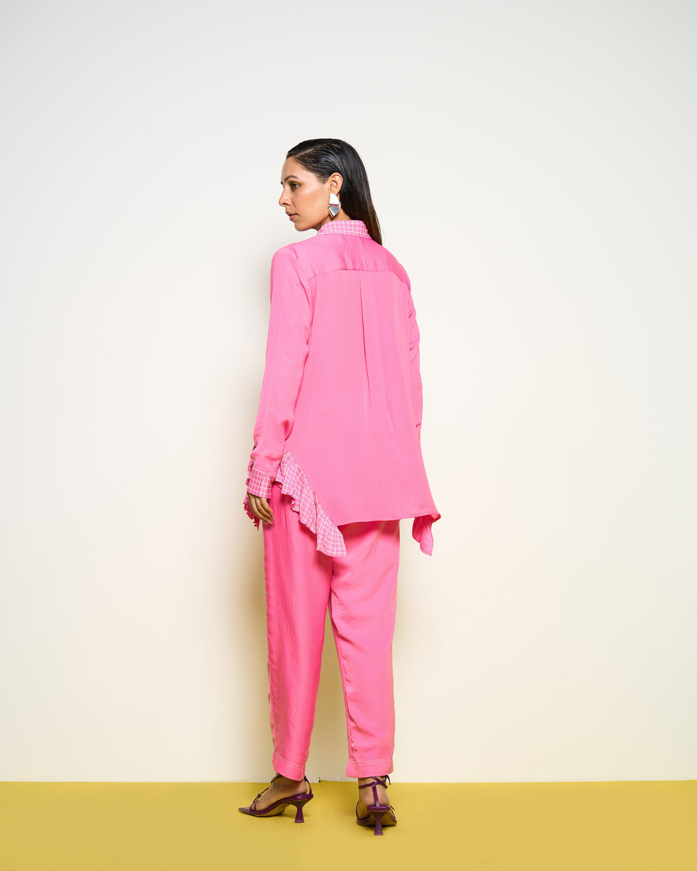 Pink Side Frill Co-ord Set