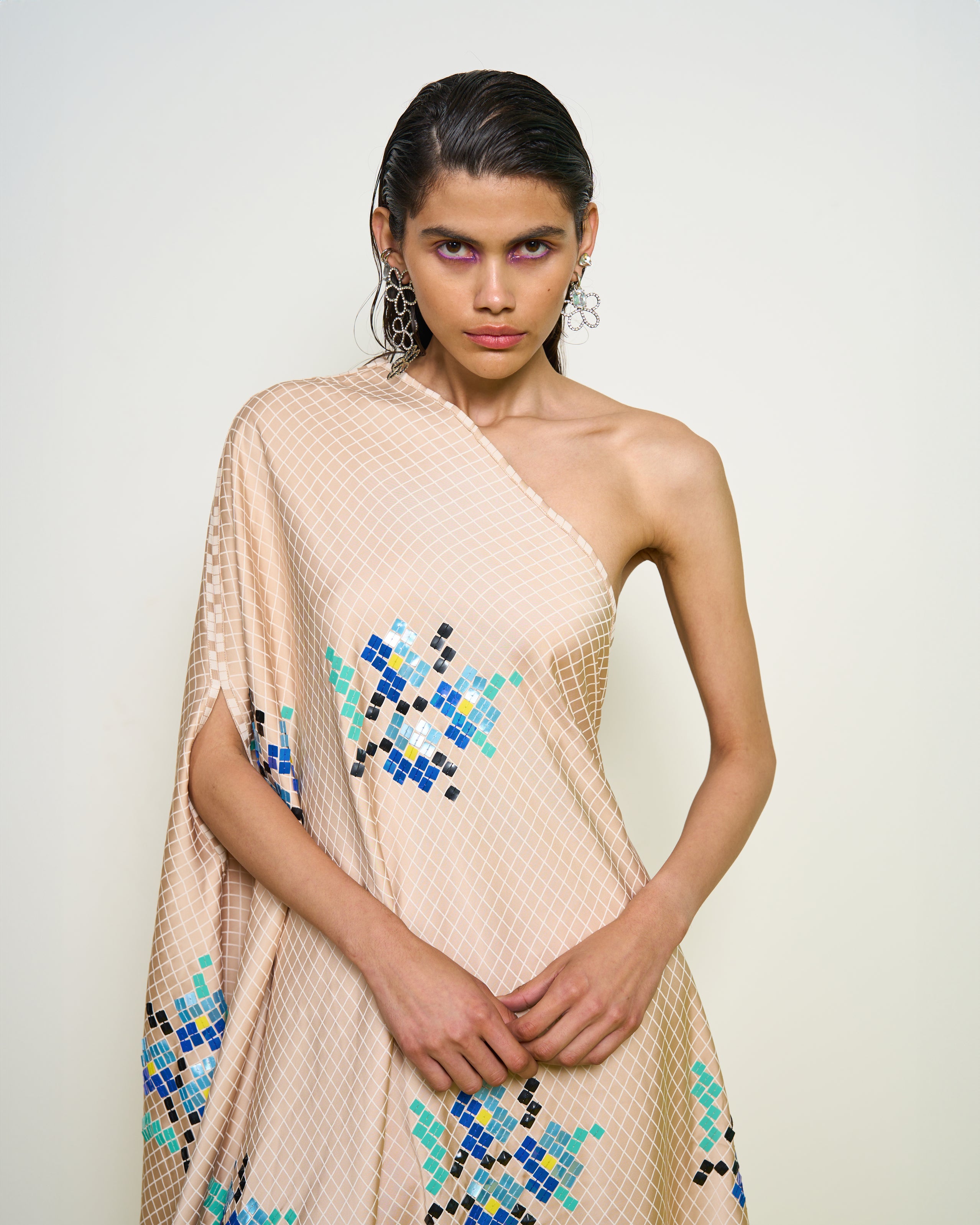Nude One-shoulder Co-ord Set