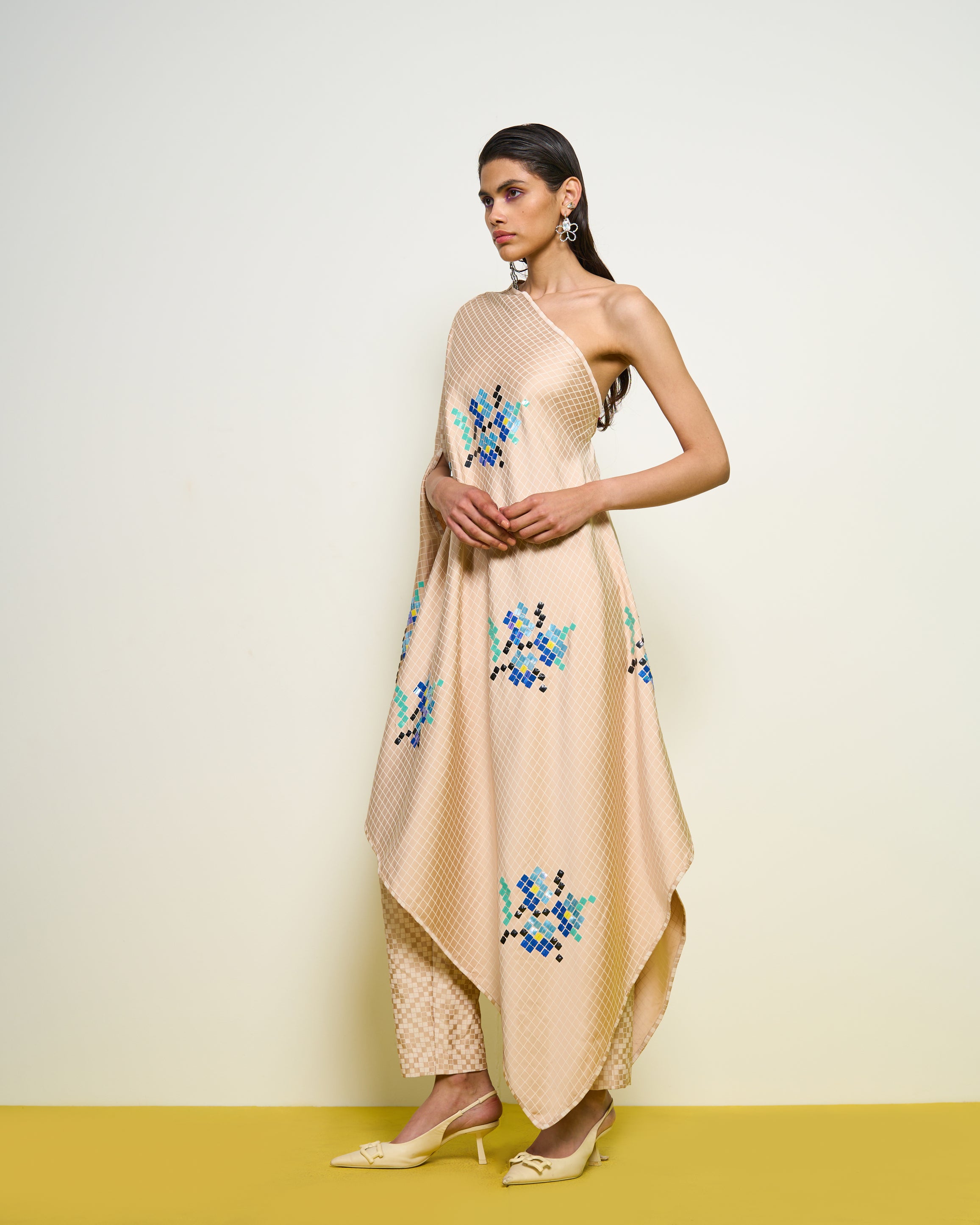 Nude One-shoulder Co-ord Set