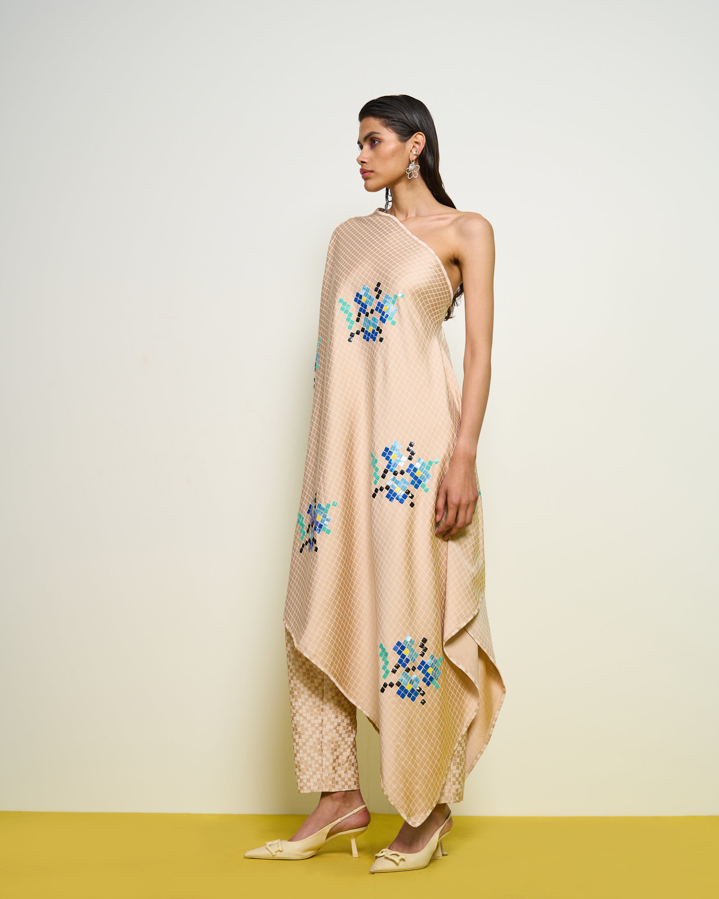 Nude One-shoulder Co-ord Set