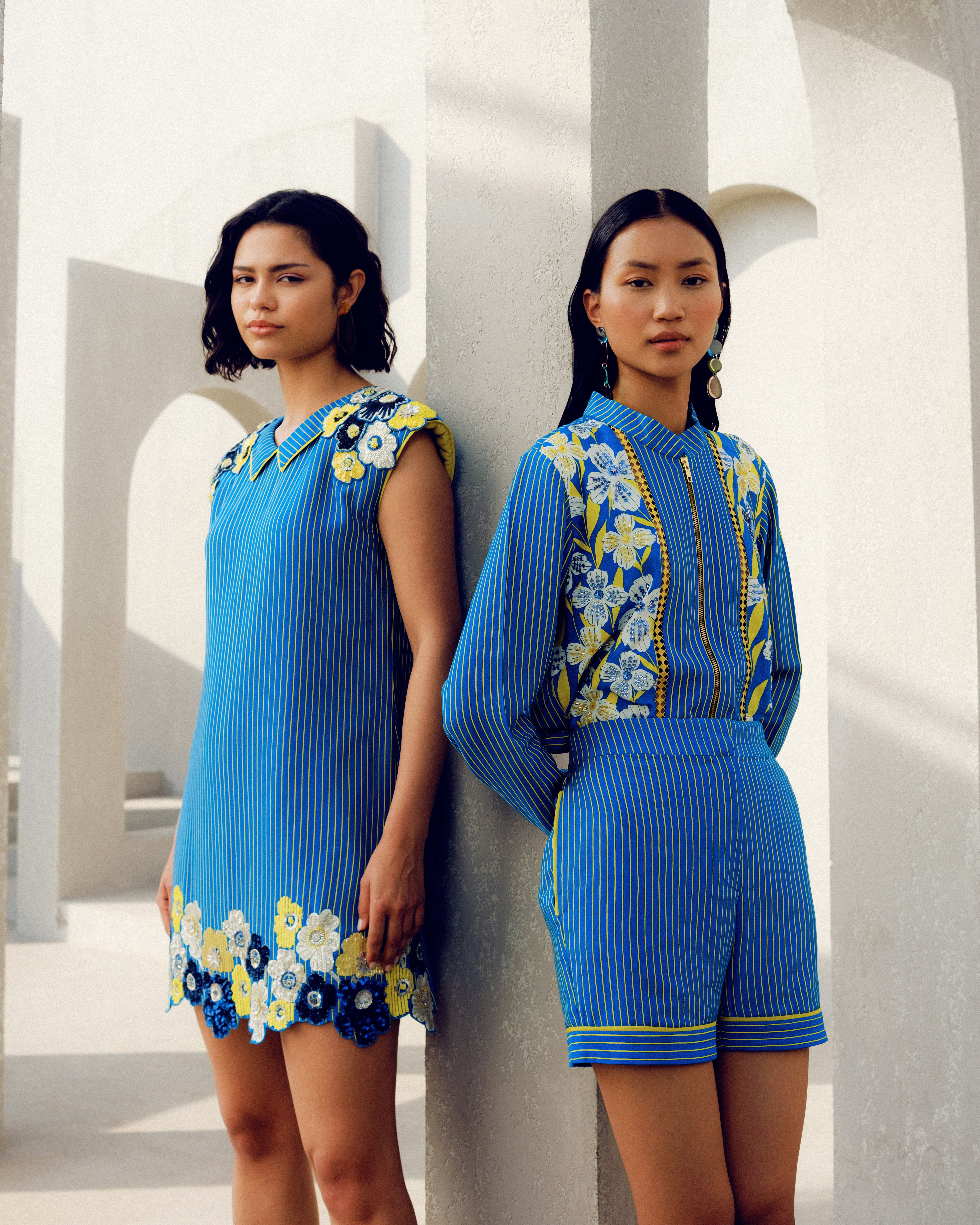 BLUE CAROLINE POWER DRESS