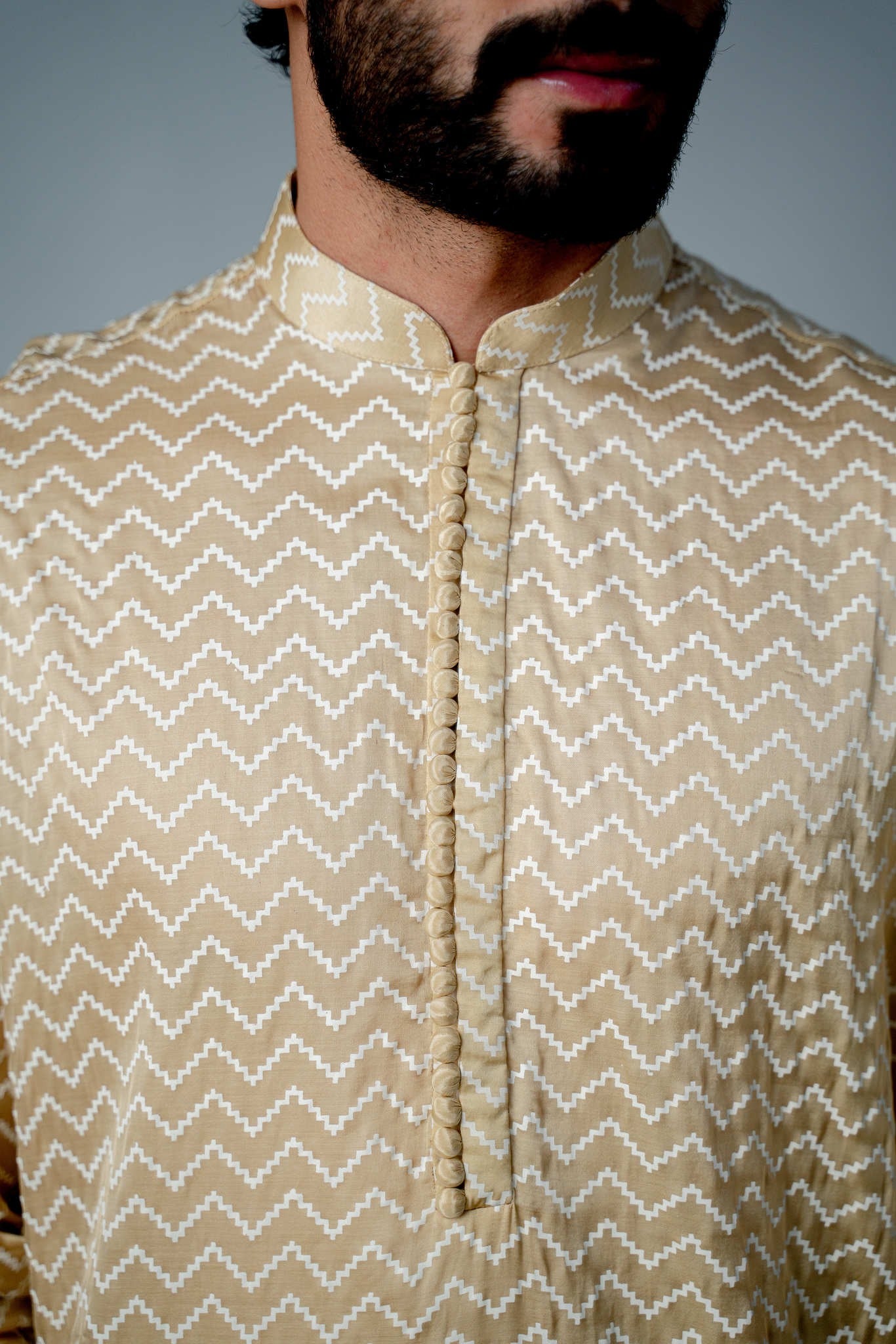 IVORY ZIG ZAG KURTA SET