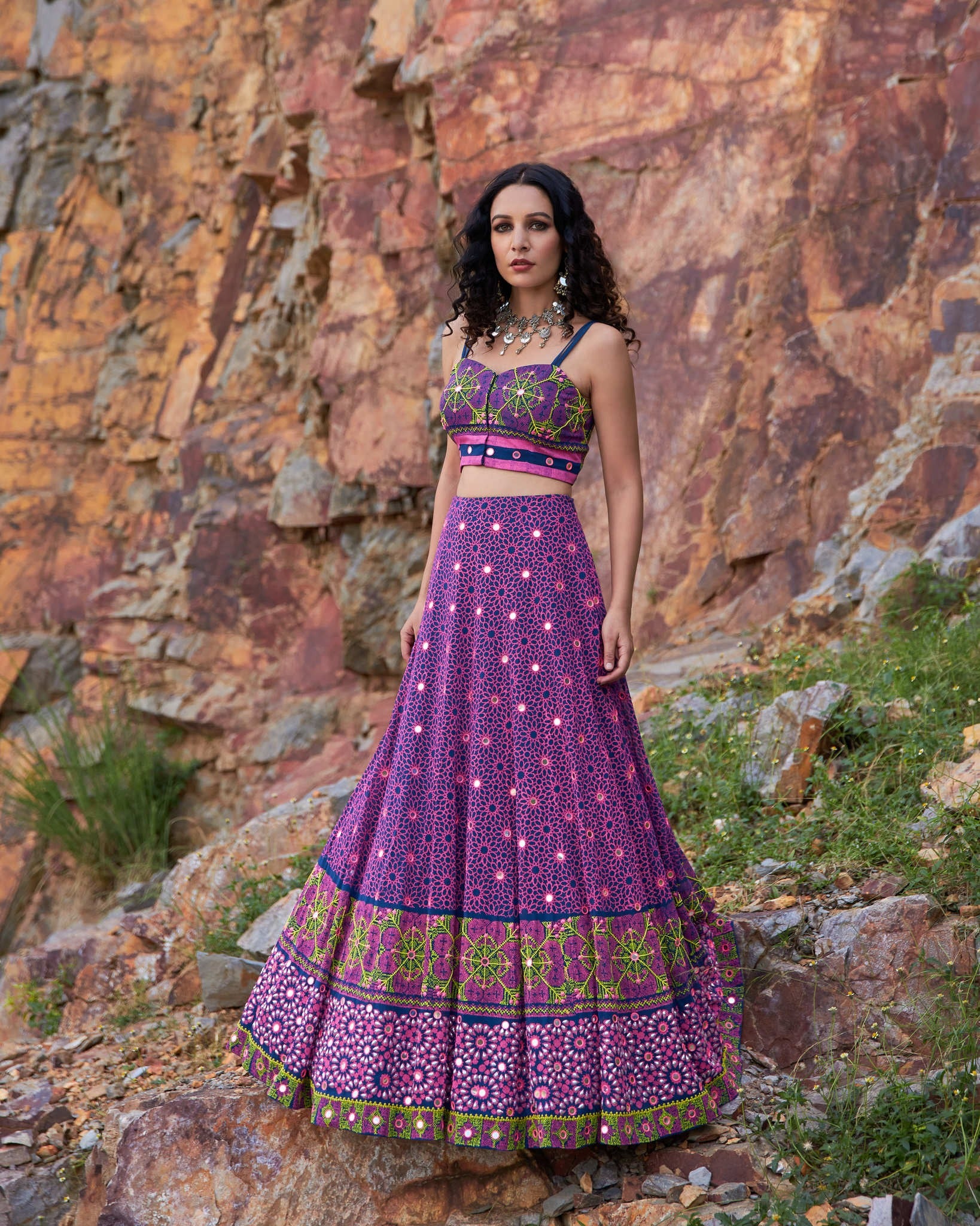 KUTCH BLUE JAAL LEHNGA SET