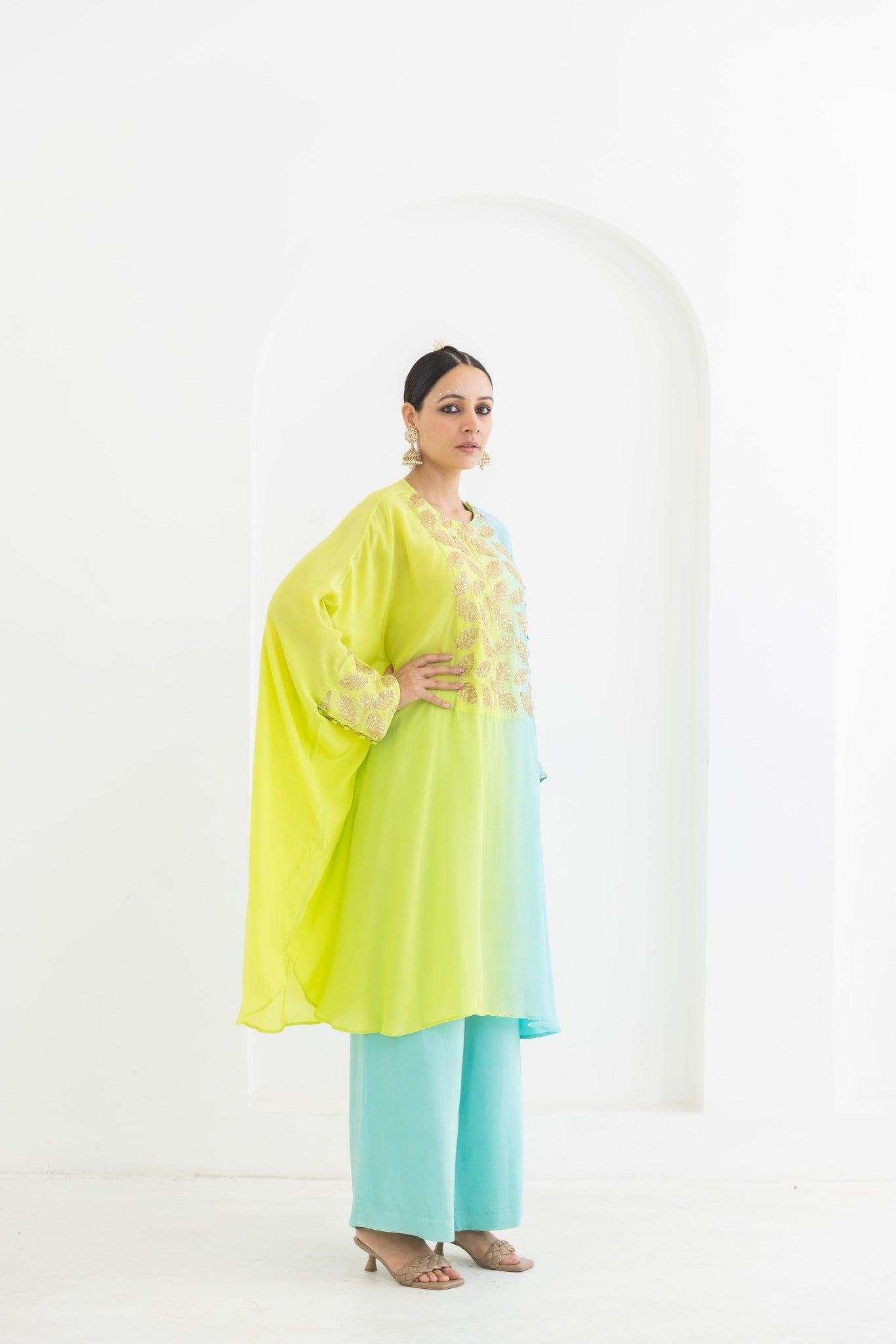 MOGRA CUFFED KAFTAAN SET