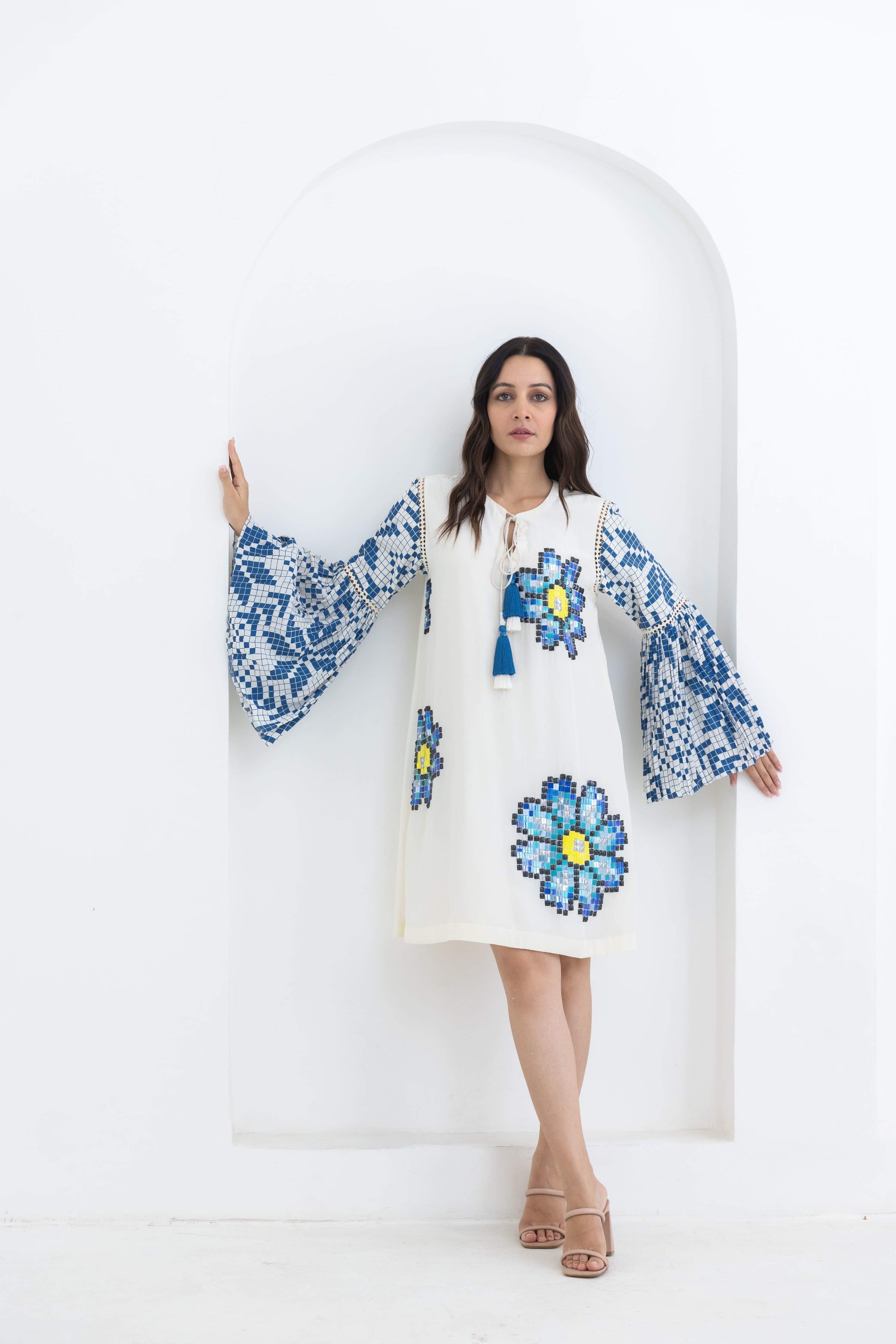 WHITE SUNFLOWER DRESS