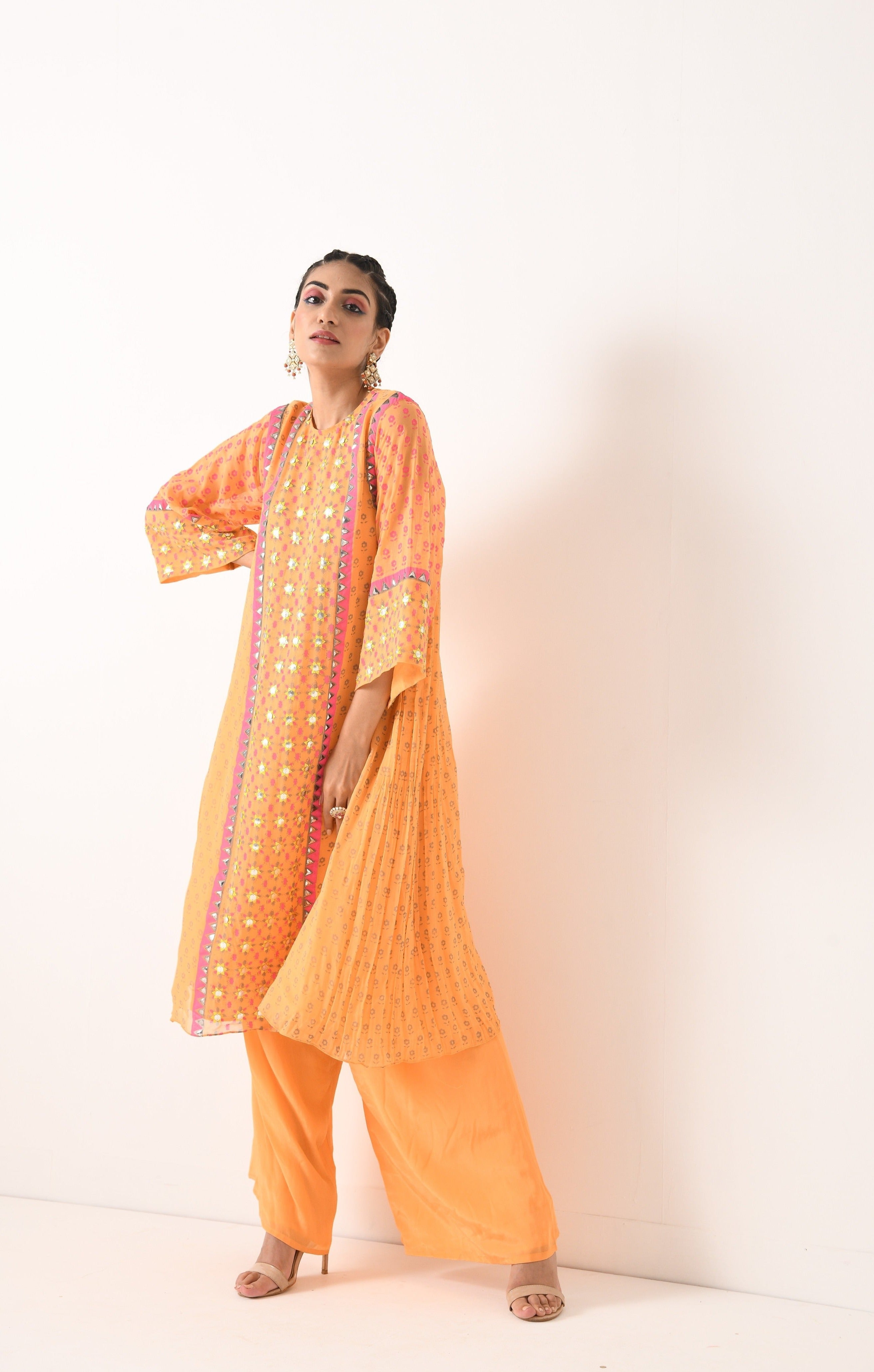 SORBET ORANGE STAR MOTIF CHOGA SET