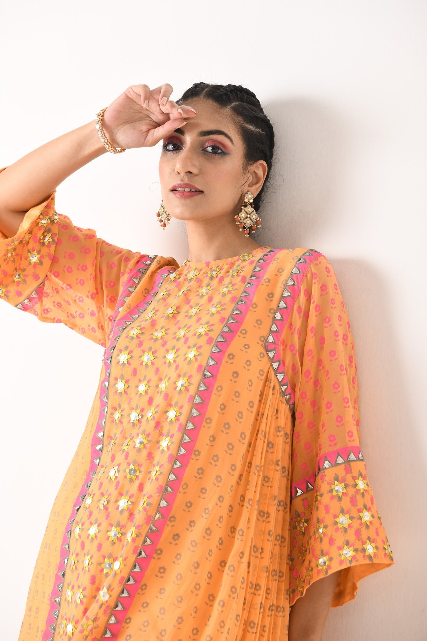 SORBET ORANGE STAR MOTIF CHOGA SET