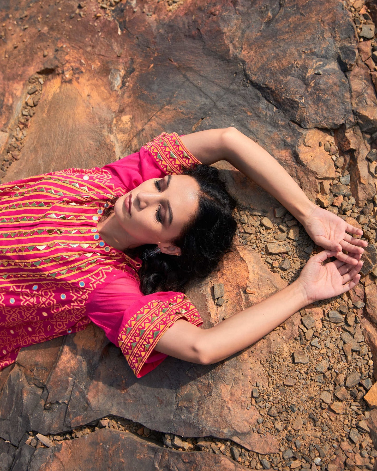 HOT PINK A-LINE KURTA SET
