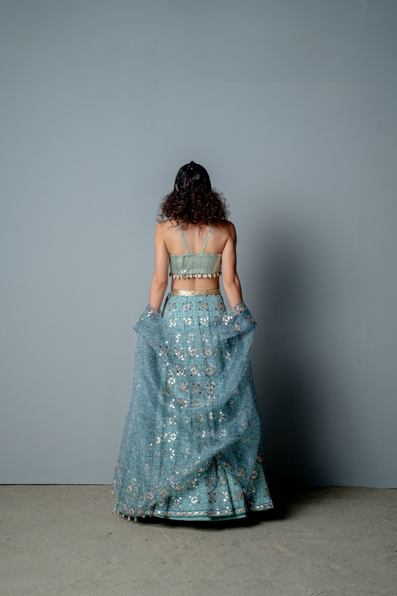 AQUA MOSAIC LEHNGA