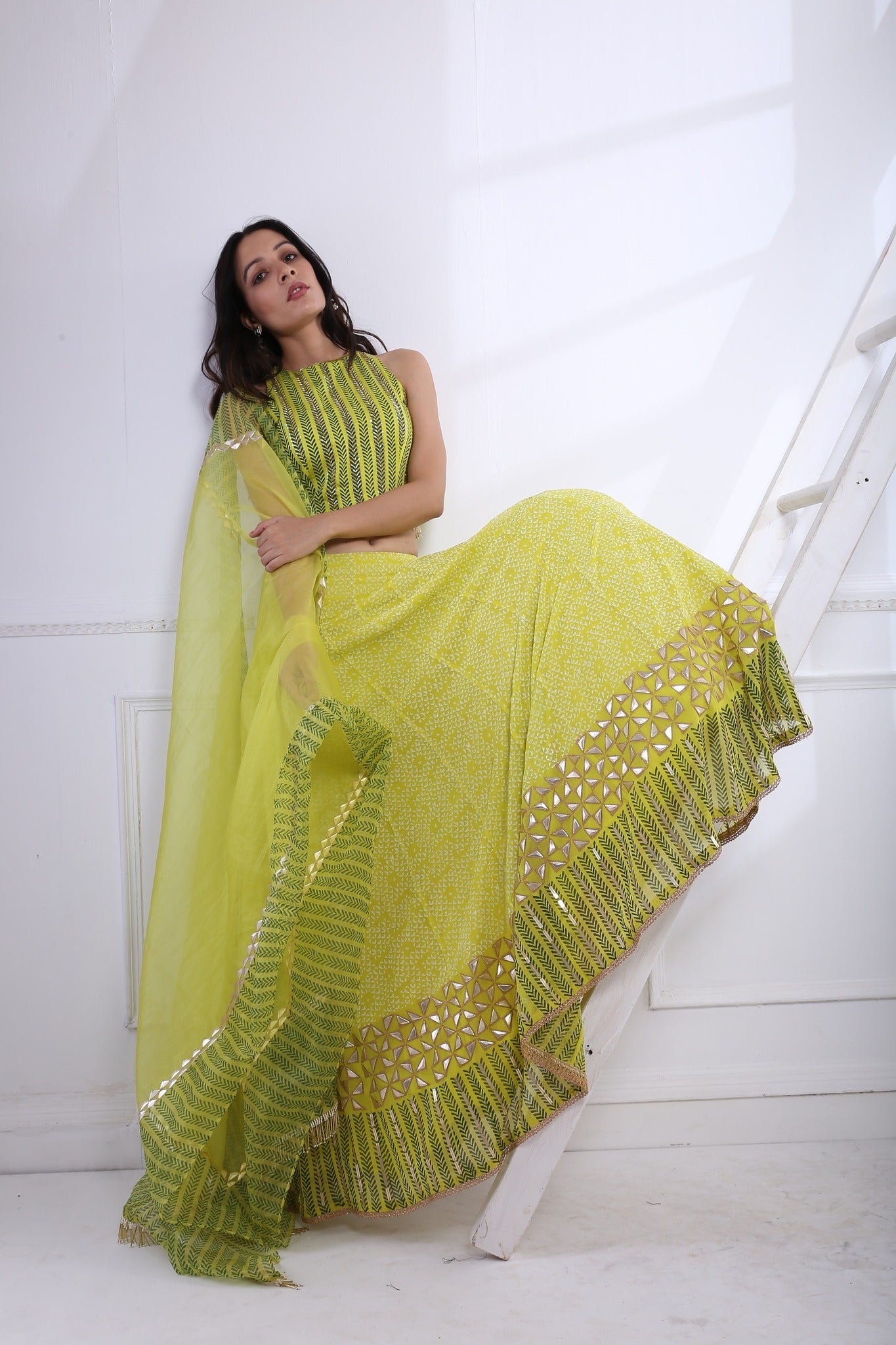 LIME GRASS LEHNGA