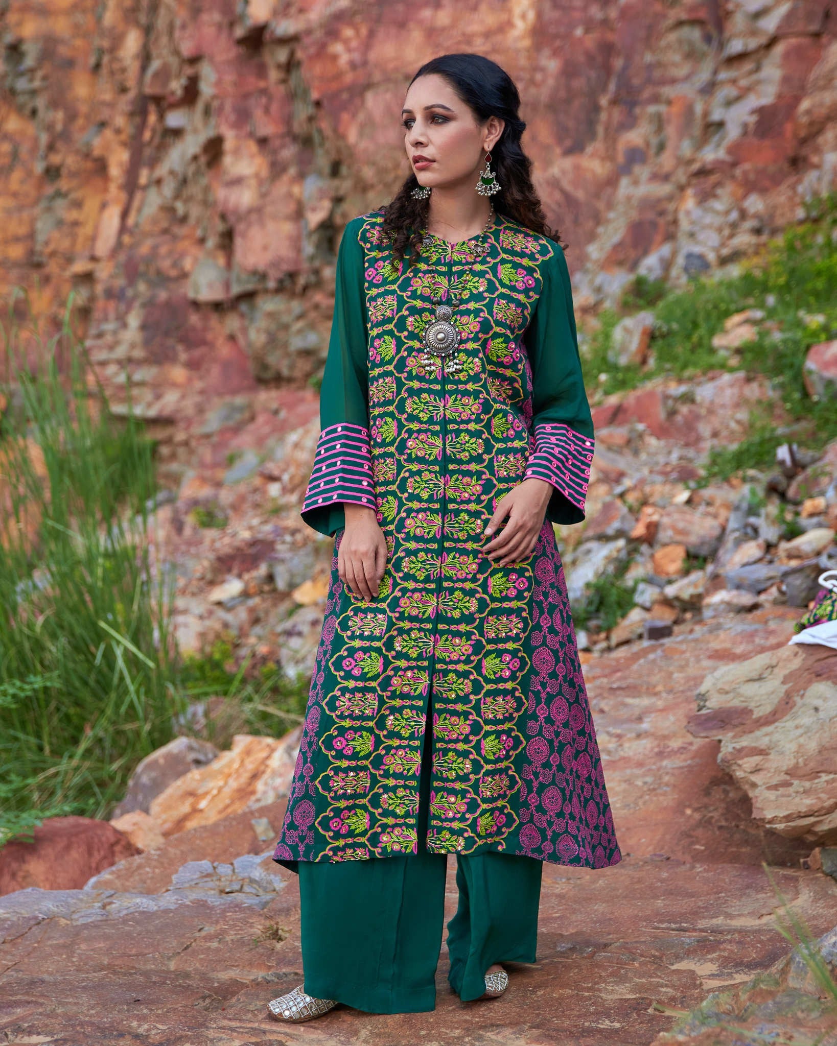 EMERALD MEHRAAB A-LINE KURTA SET