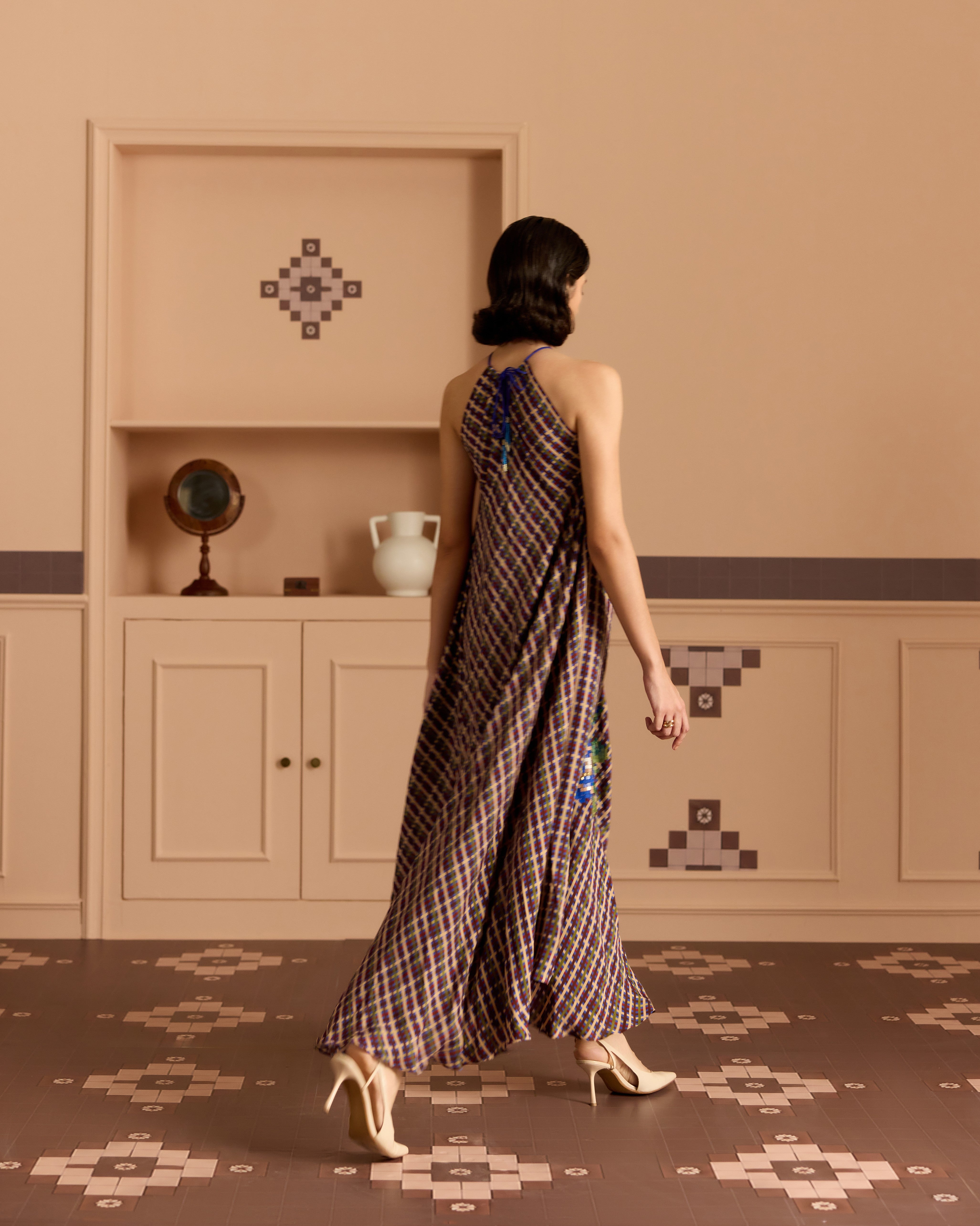 Blue Haulter Dress