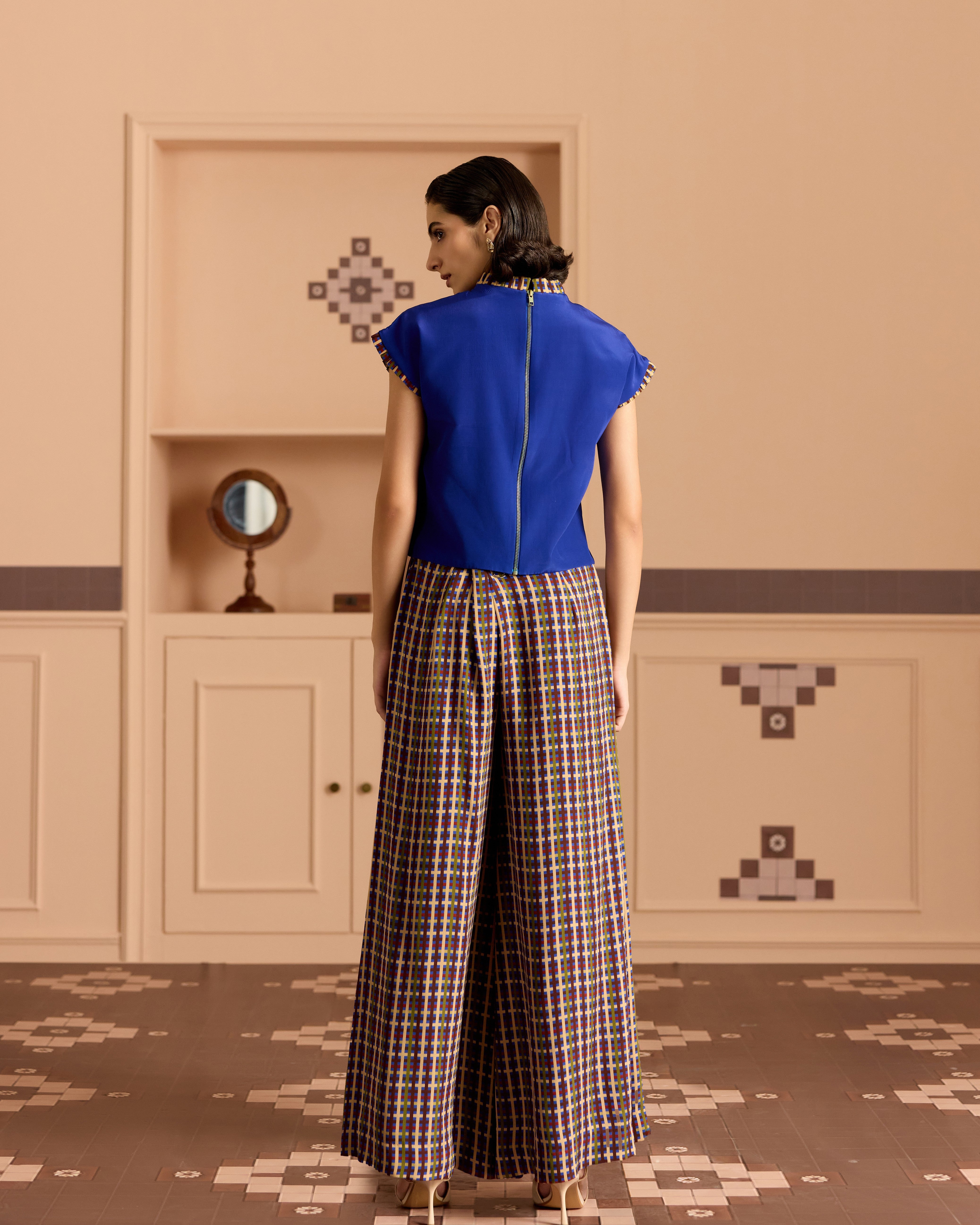 BLUE GUSSET PANTS