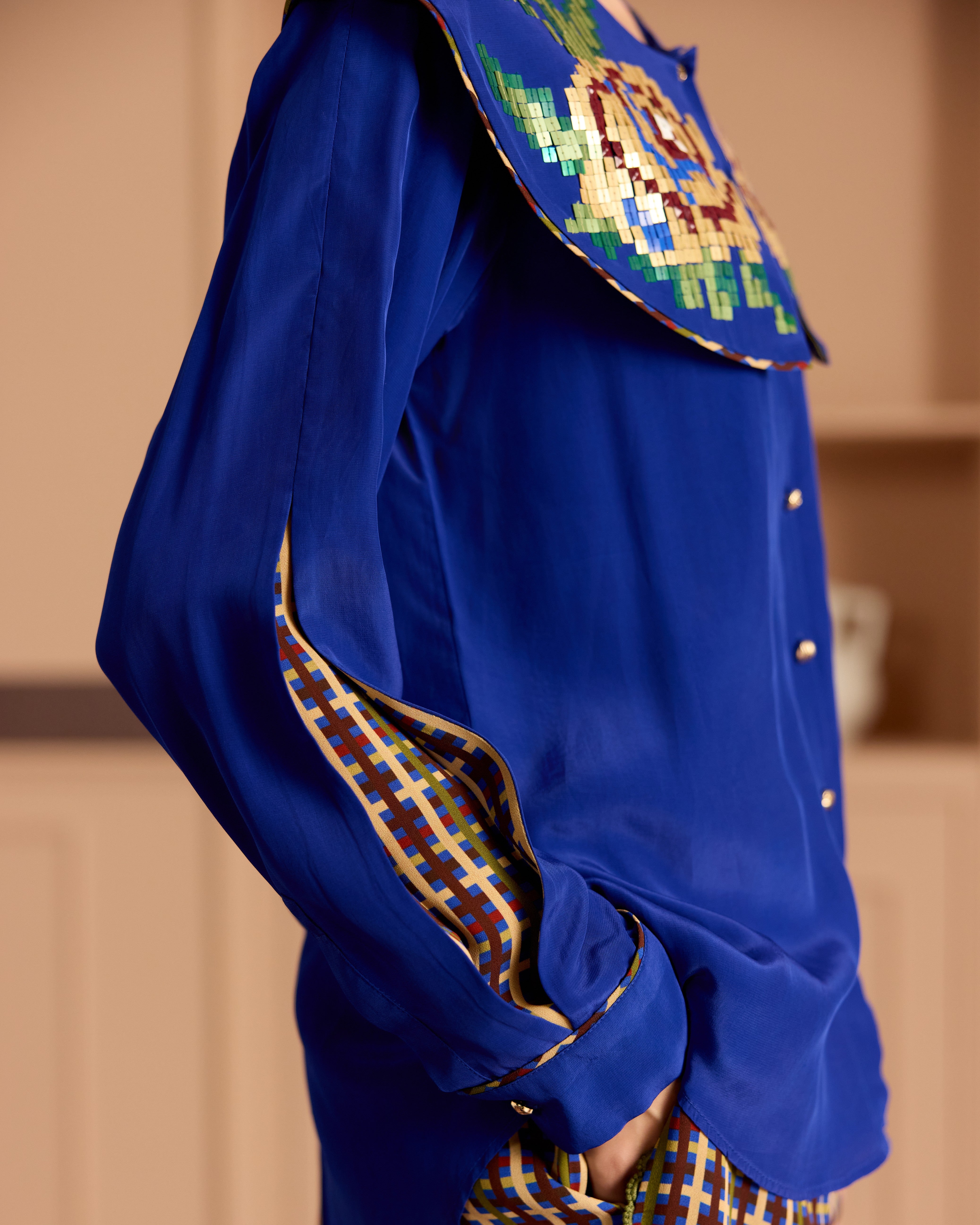 Blue Peter Pan Collar Shirt