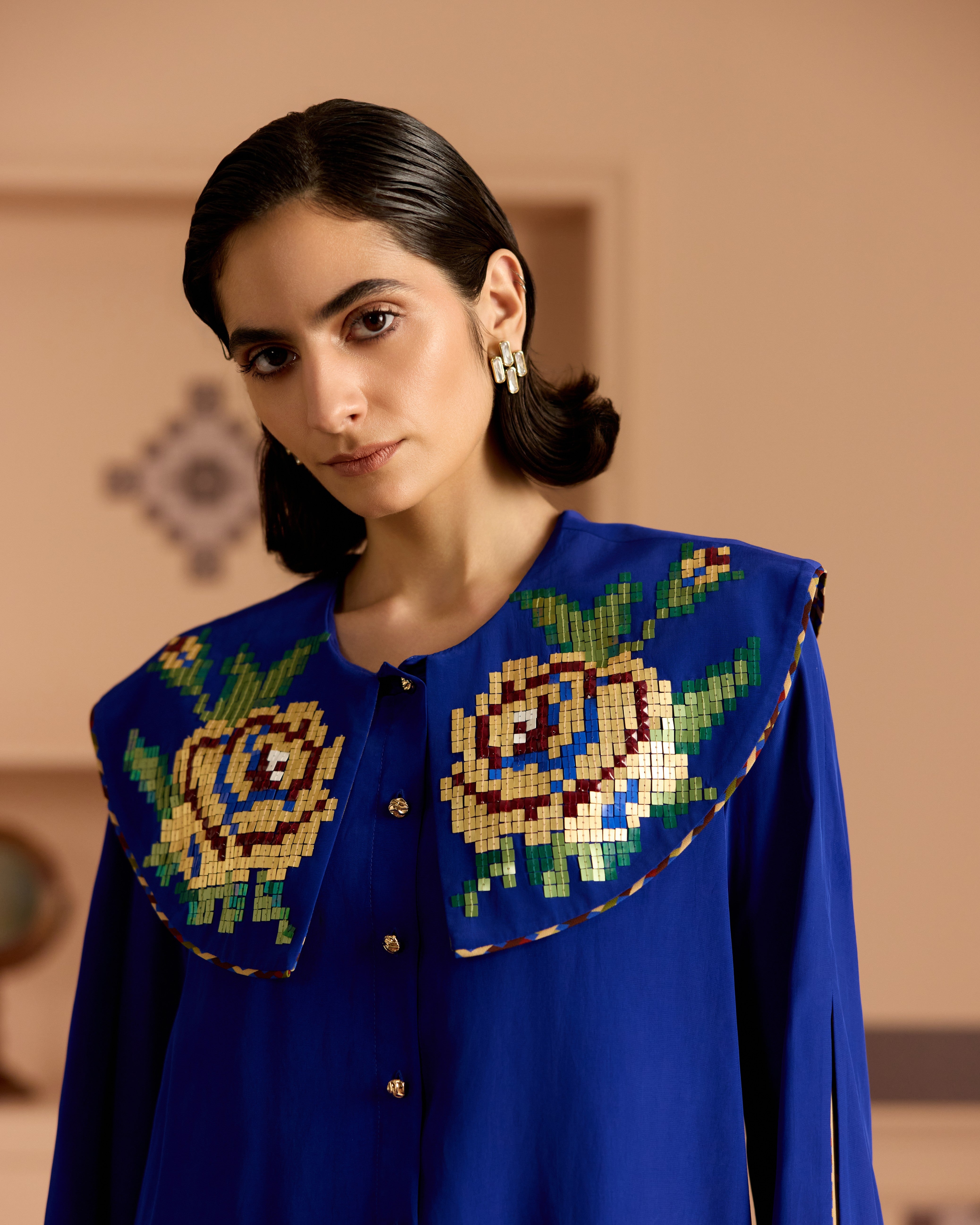 Blue Peter Pan Collar Shirt