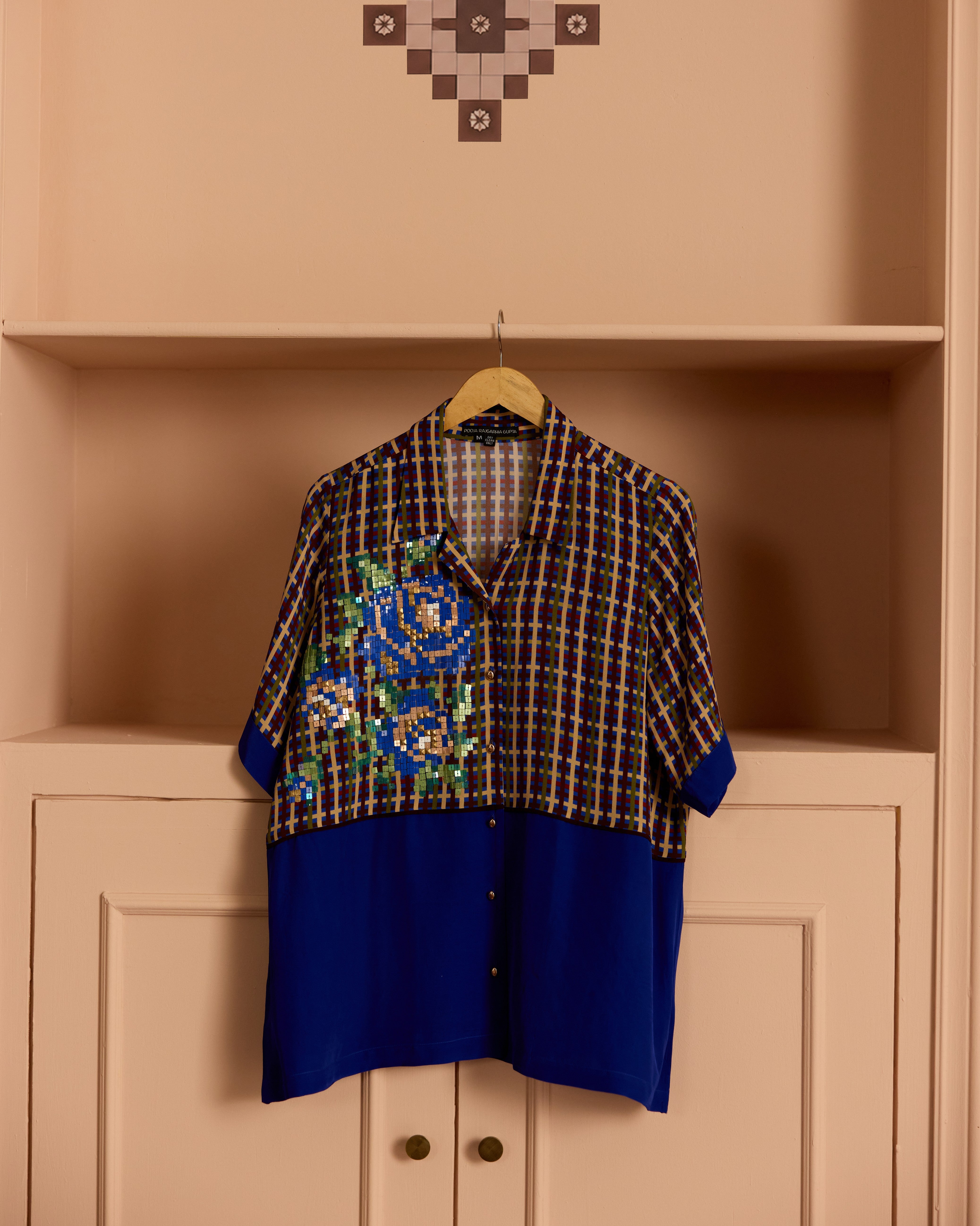 BLUE HALF N HALF SHIRT