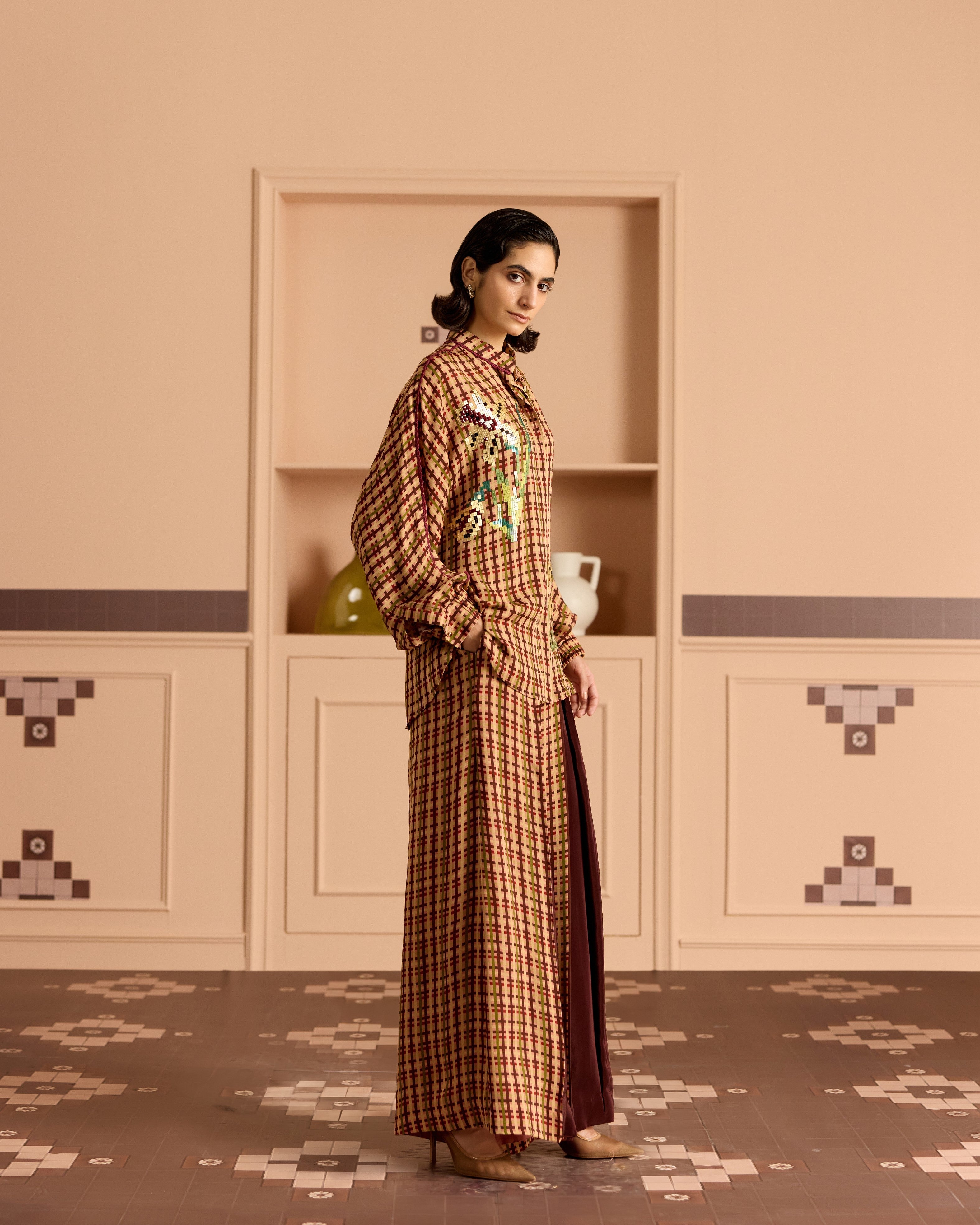 BURGANDY KIMONO SHIRT